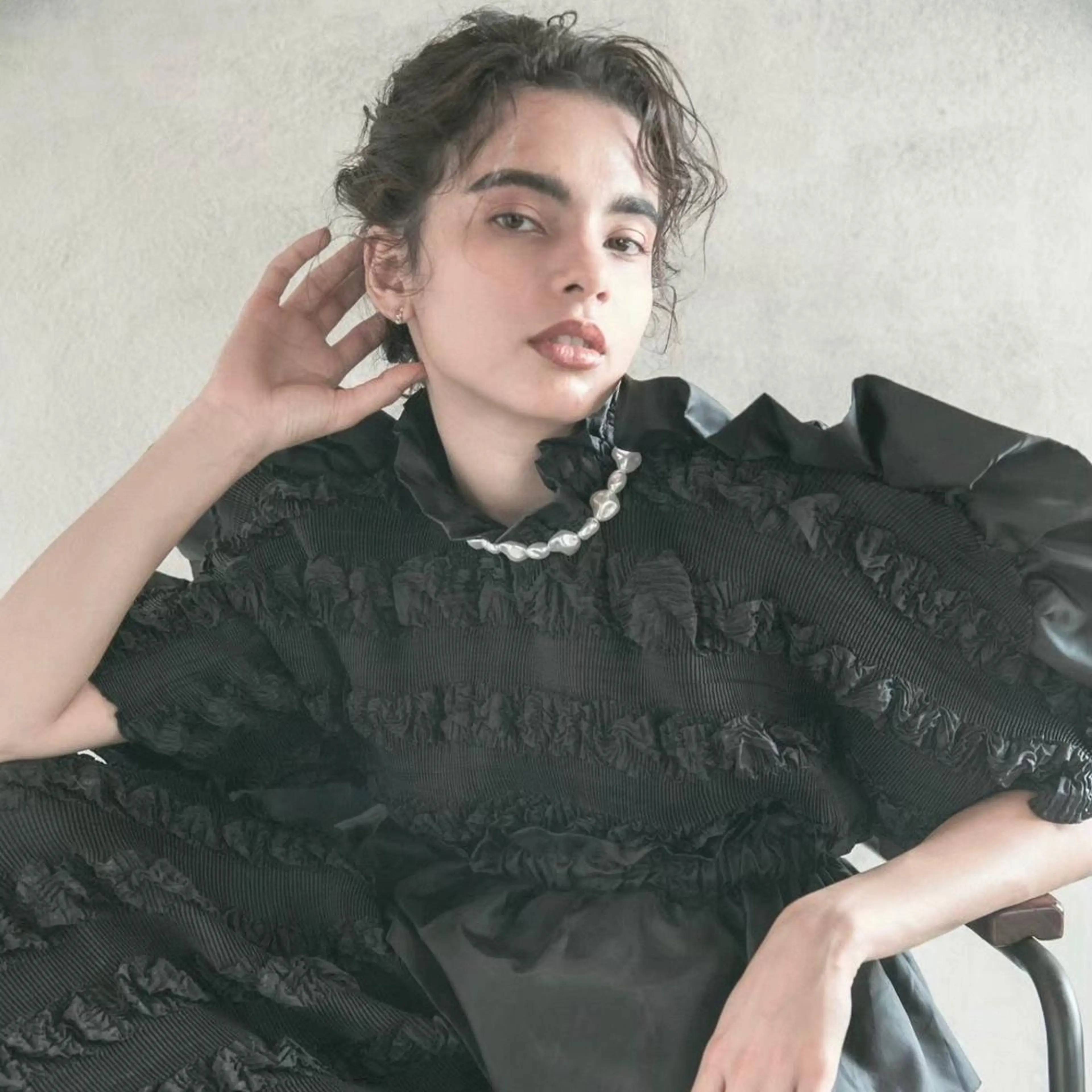 セミロング カラー カコ/レイヤーカット ヘアアレンジのヘアスタイル