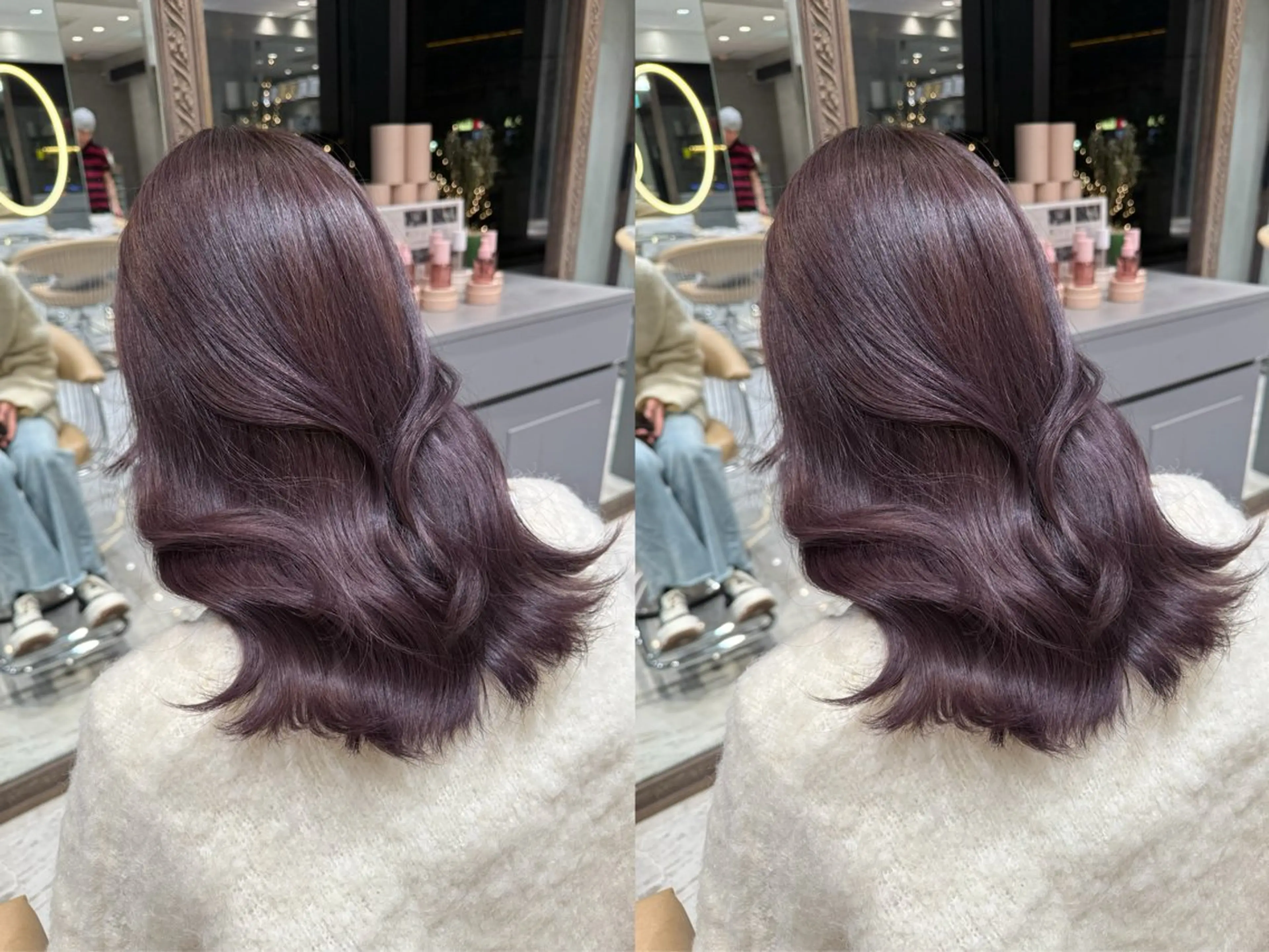 カラー ゆらんちょ/ブリーチ 無w/縮毛矯正/暖色のヘアスタイル