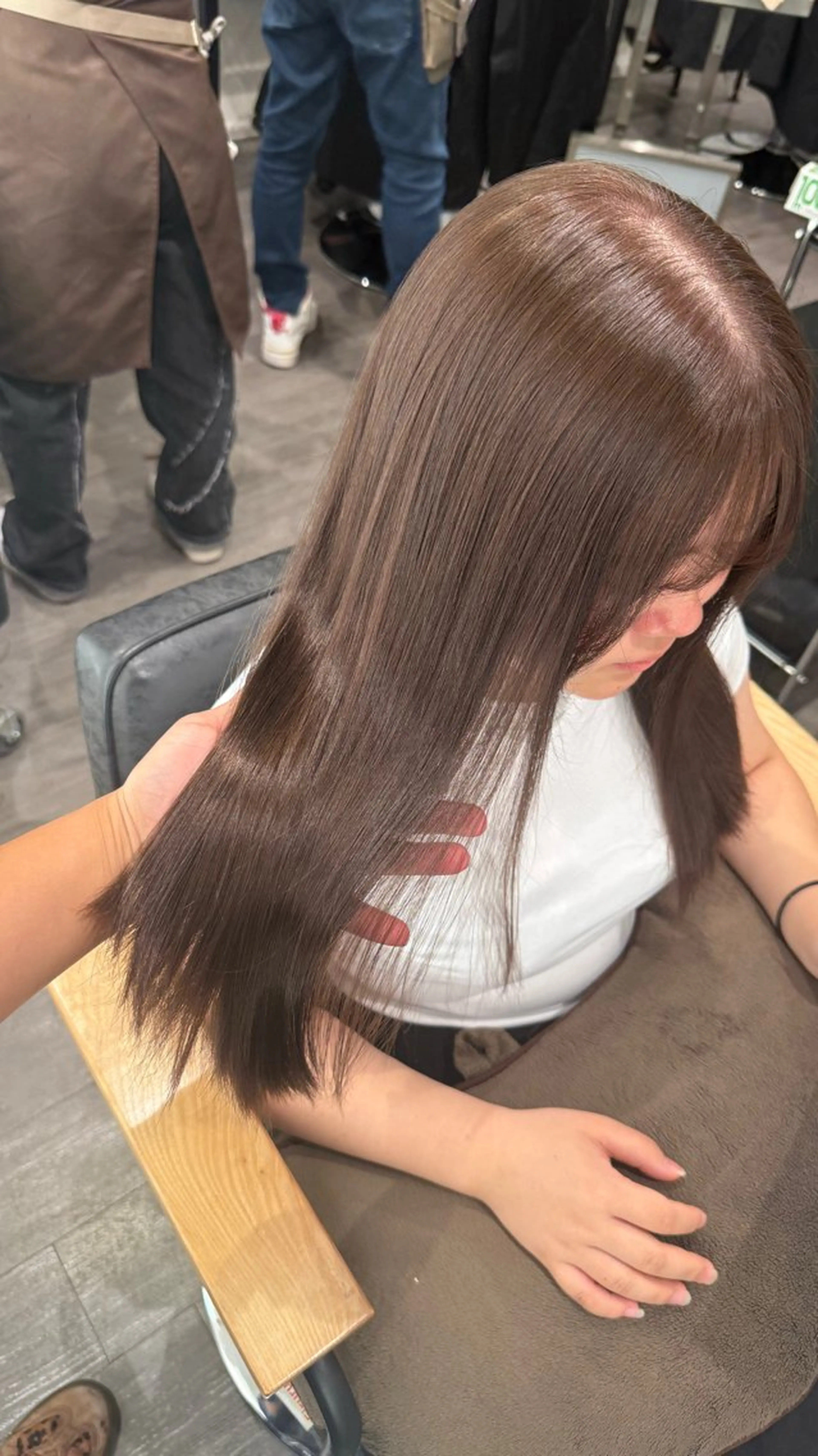 セミロング カラー ブリーチ ダブルカラー ブリーチなしカラー カット ヘアカラー トリートメント 艶髪レイヤー上田 紗也🇰🇷💗のヘアスタイル