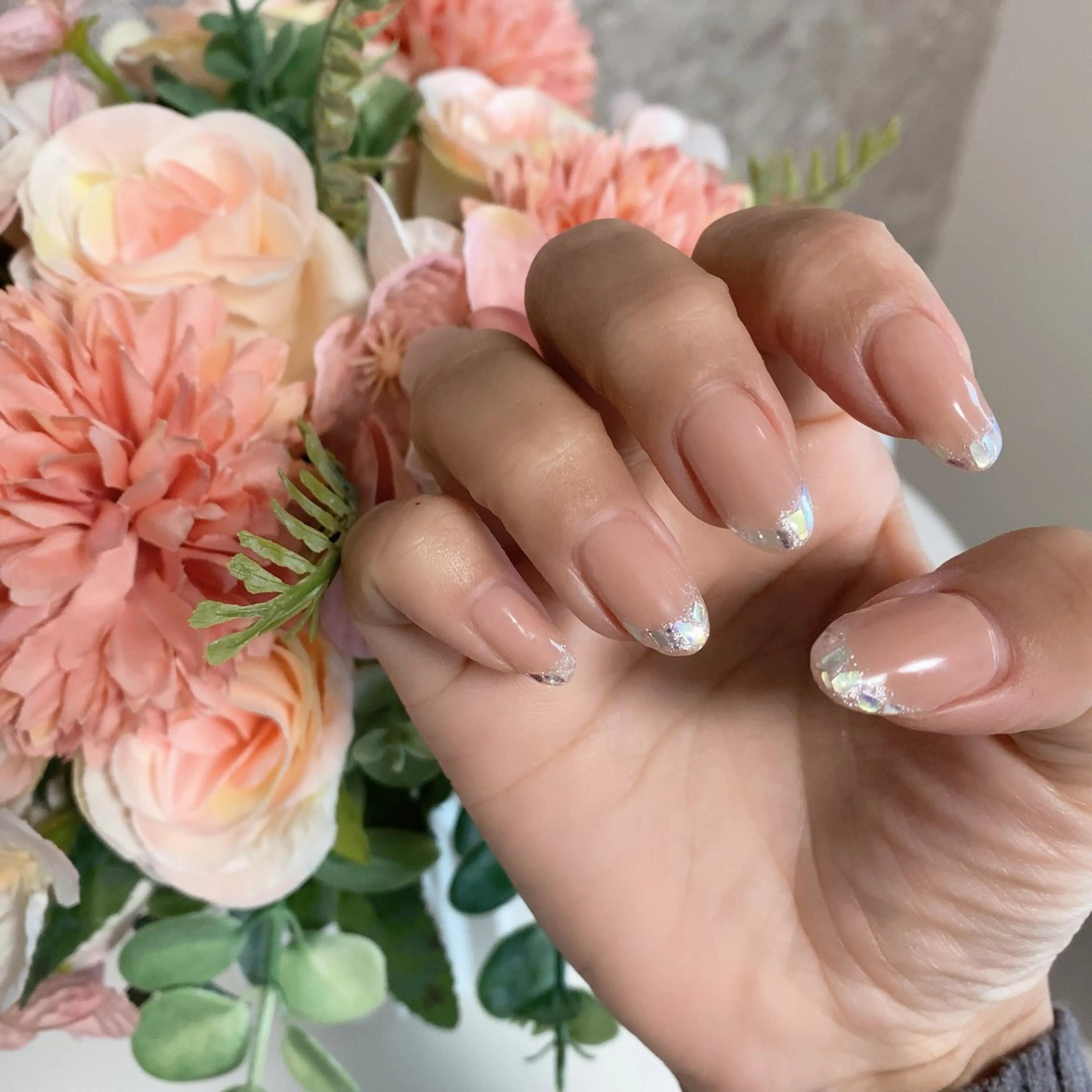 ネイル フレンチネイル ガラスフレンチ Verita nailのネイルデザイン