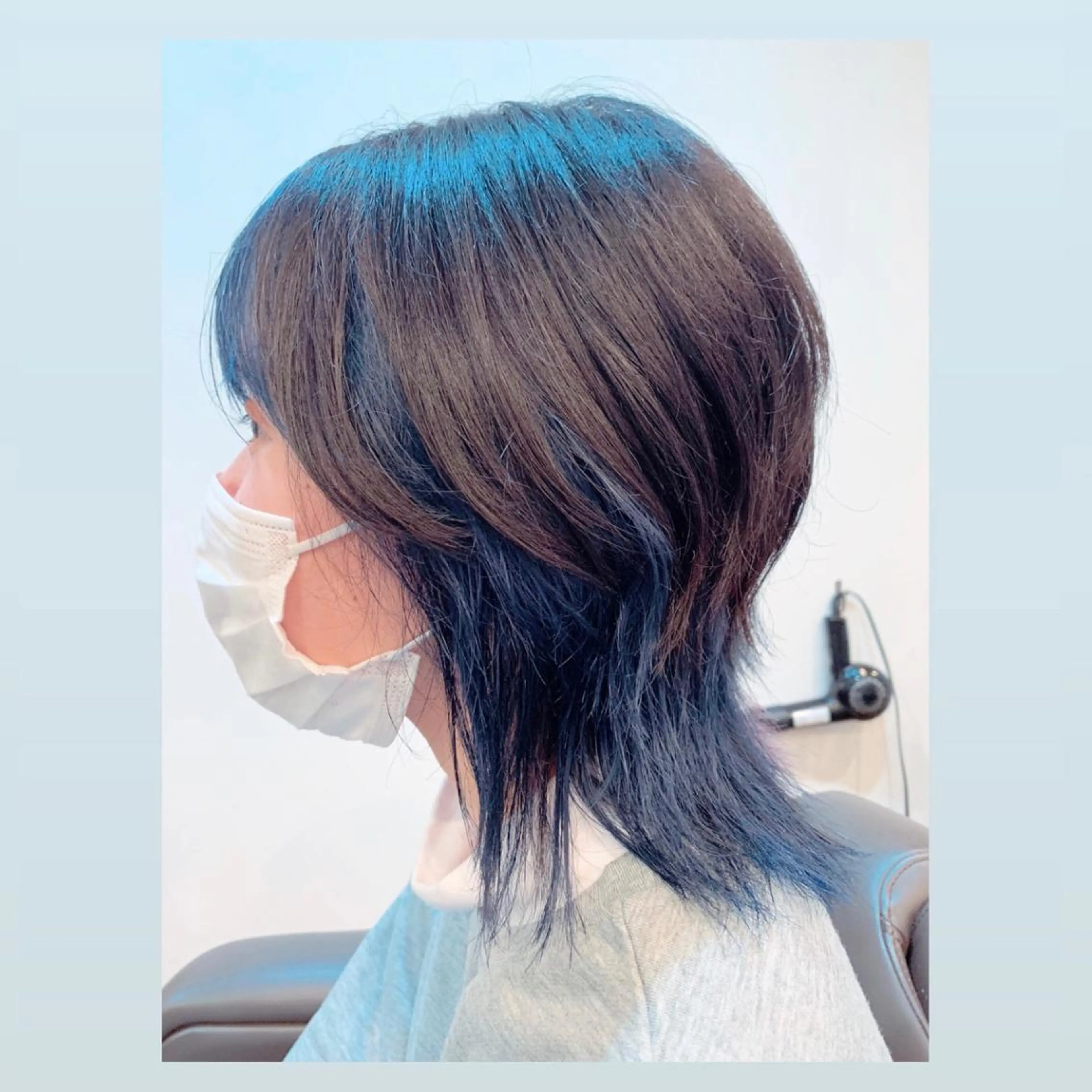 ミディアム カラー ブルーカラー ヘアカラー トリートメント 田中 泰正のヘアスタイル