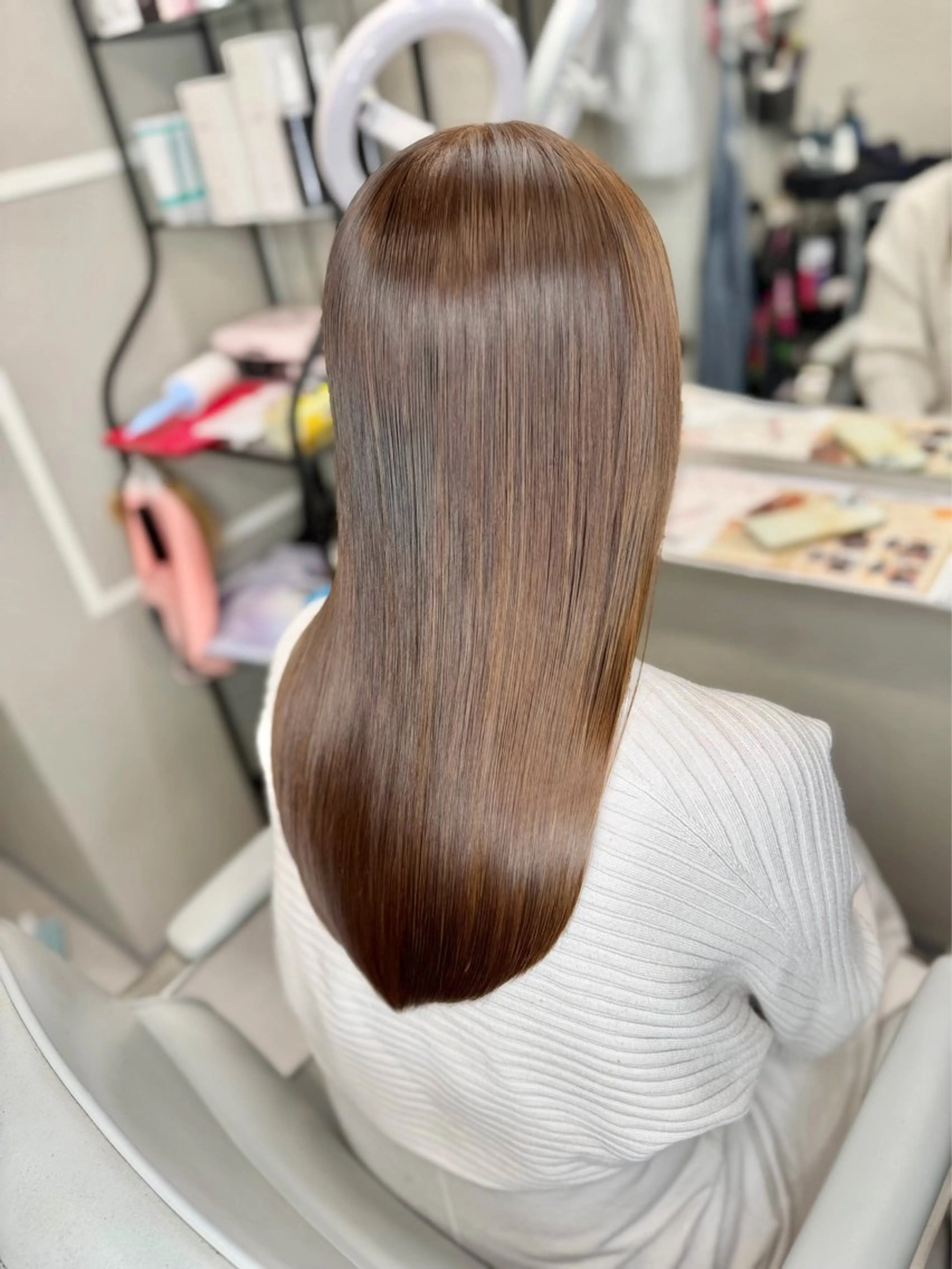 セミロング カラー ブリーチ 透明感カラー ブリーチなしカラー 髪質改善 カット ヘアカラー トリートメント 今井 勝也のヘアスタイル