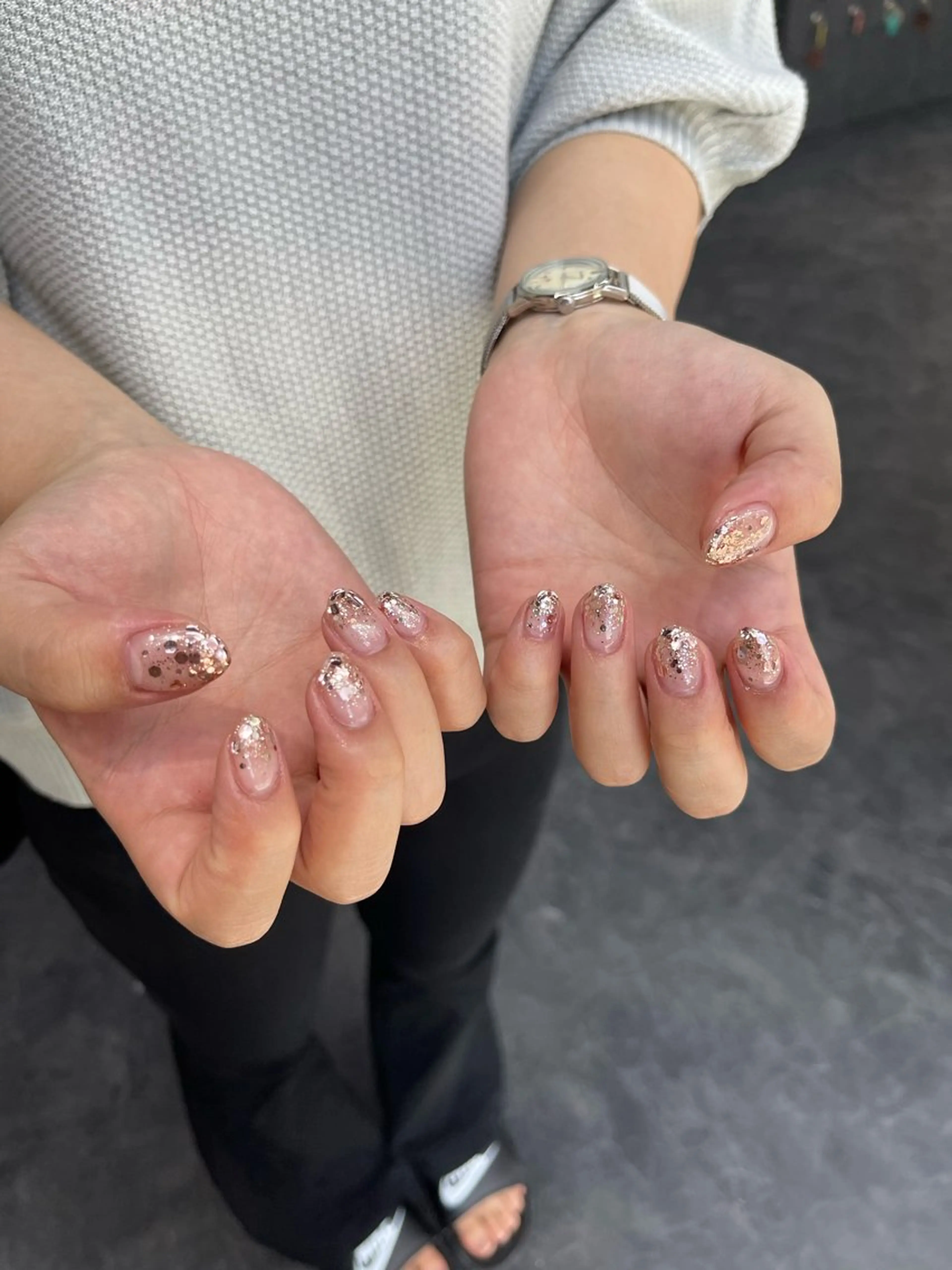 ネイル フレンチネイル グラデーション マグネットネイル ニュアンスネイル ワンカラーネイル ハンドネイル GRANDE大須 Cecil💜のネイルデザイン