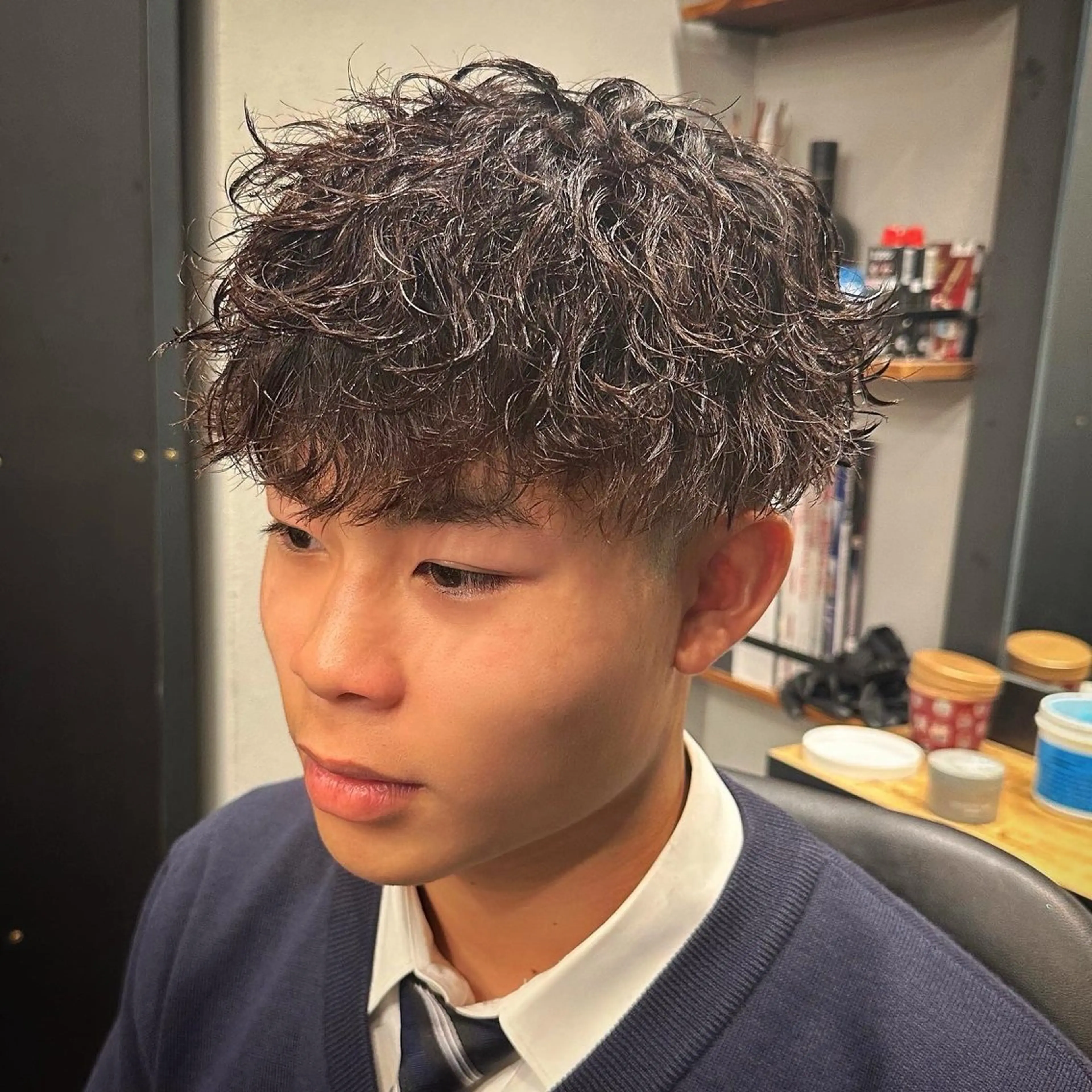 ショート パーマ メンズ メンズパーマ カット パーマ トリートメント ツイスパ/メンズ パーマ/歩夢のヘアスタイル