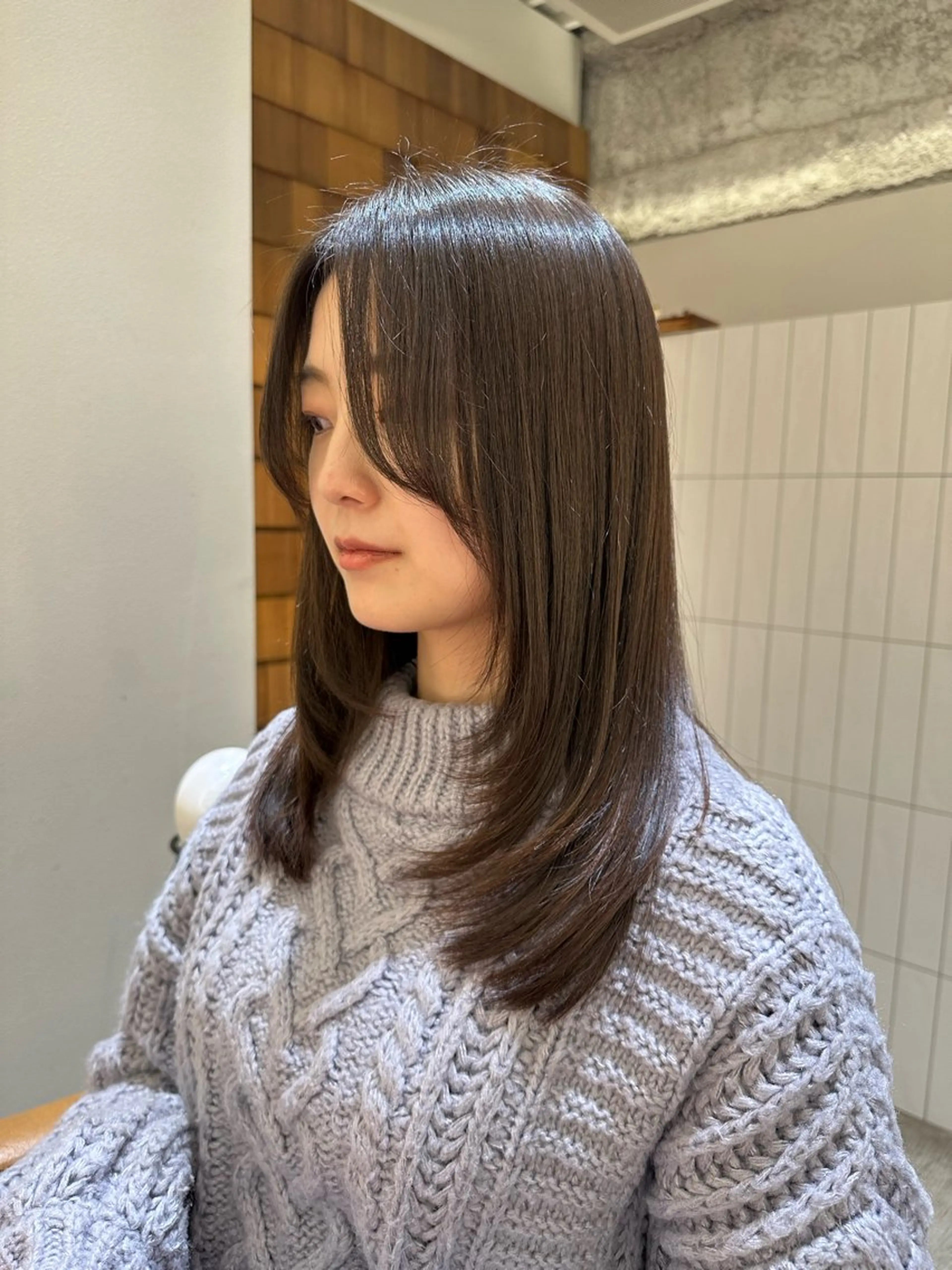 セミロング レイヤーカット カット パーマ 縮毛矯正 トリートメント 似合うが分かる💕 骨格診断/宮澤瑞穂のヘアスタイル