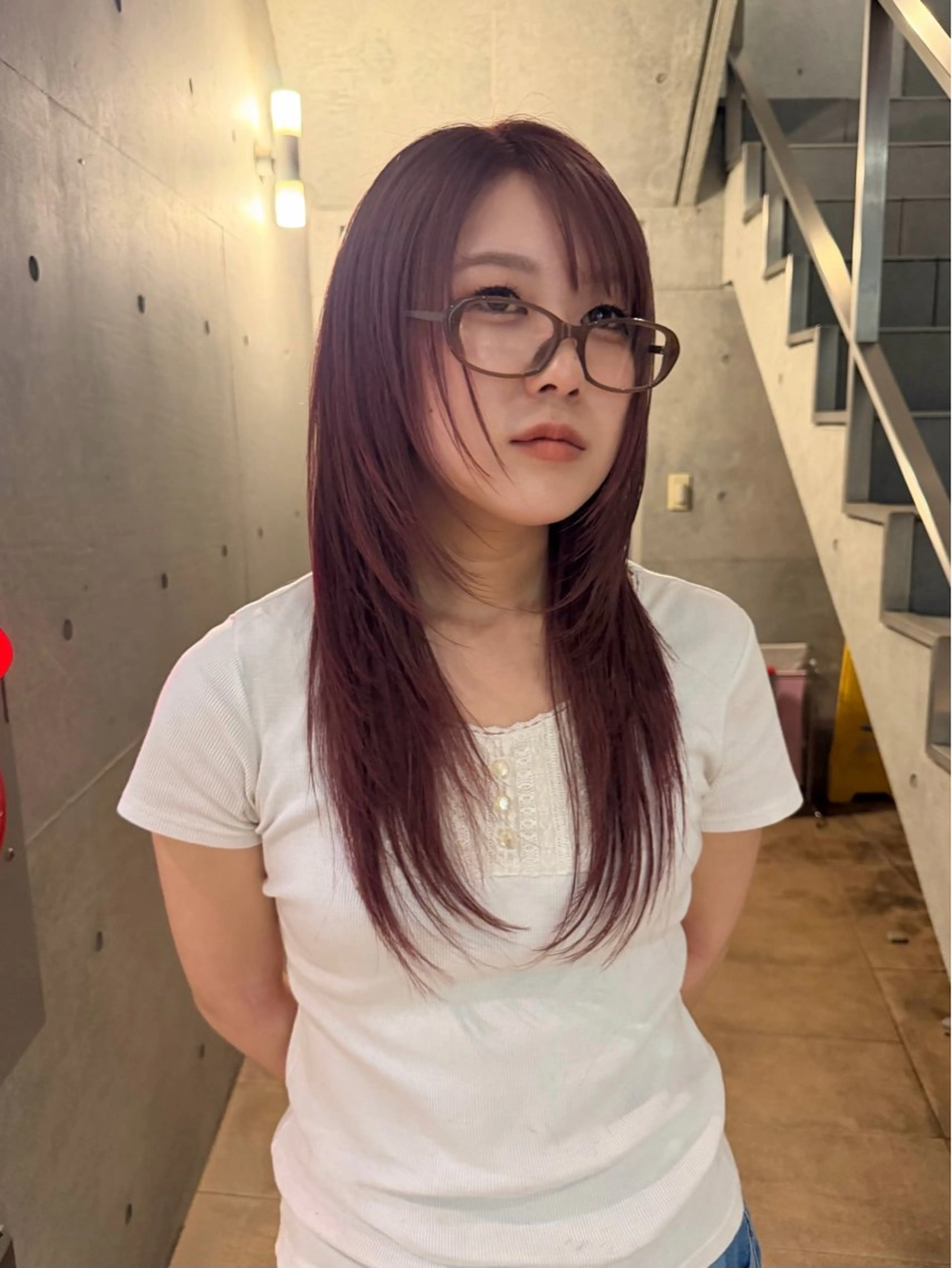 ロング カラー ラベンダーカラー ピンクカラー ピンクラベンダー レイヤーカット カット ヘアカラー トリートメント 🦋レイヤーカット ミドリカワ🦋のヘアスタイル