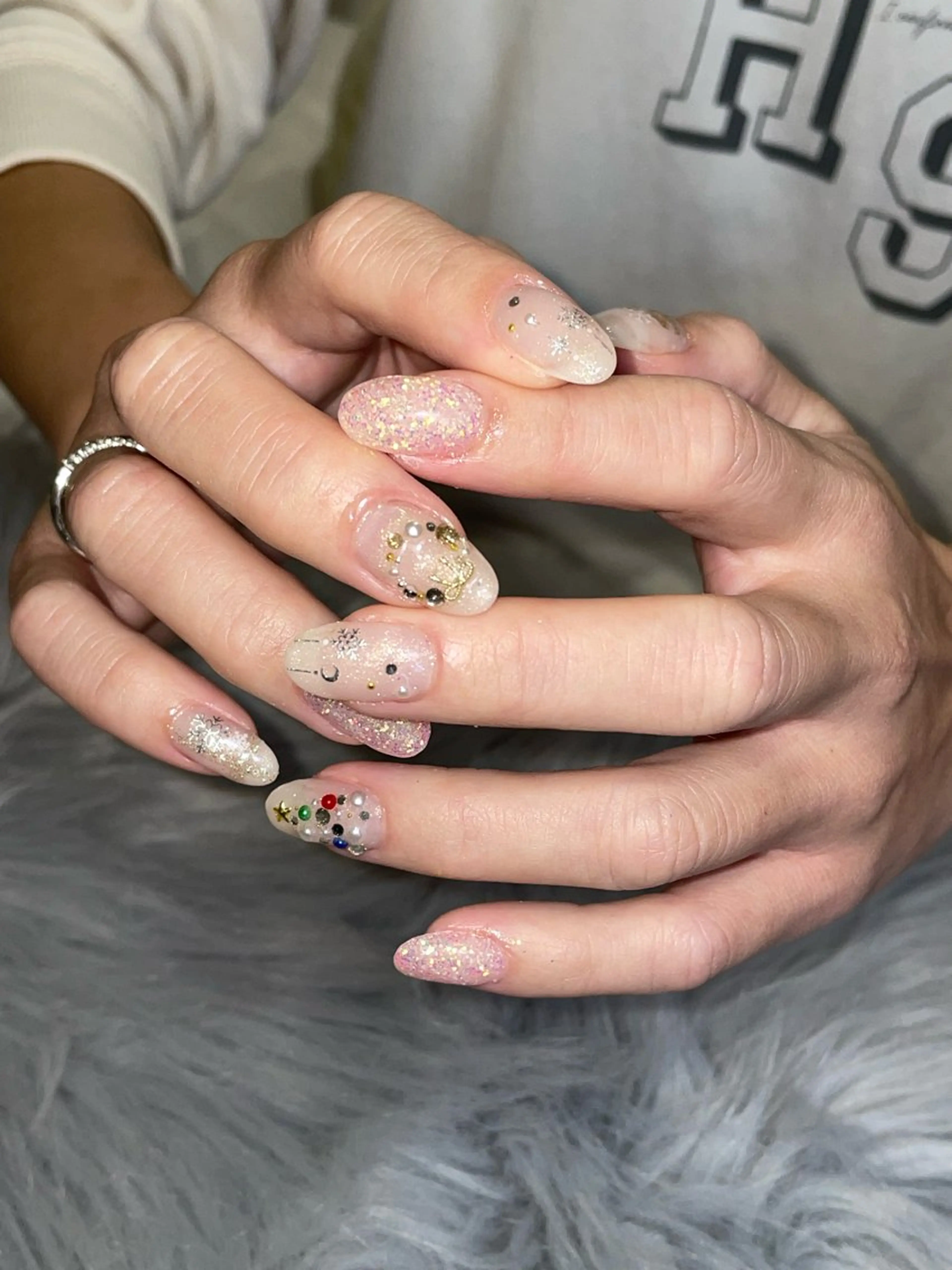 ネイル ラメ(グリッター) RICO Nail パーツつけ放題🌈のネイルデザイン