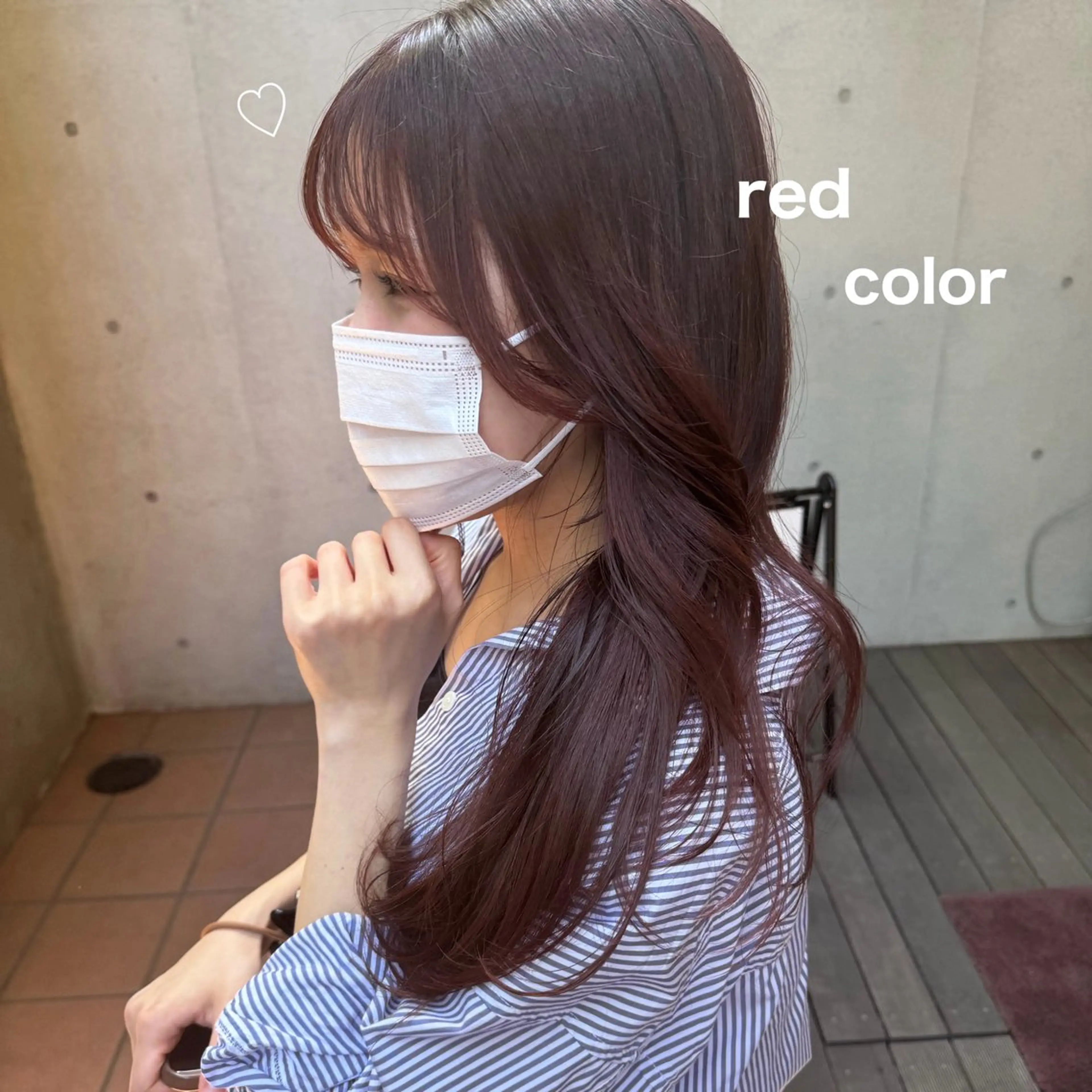 ミディアム カラー ブラウンカラー レッドカラー レッドブラウン 大橋 芽衣のヘアスタイル