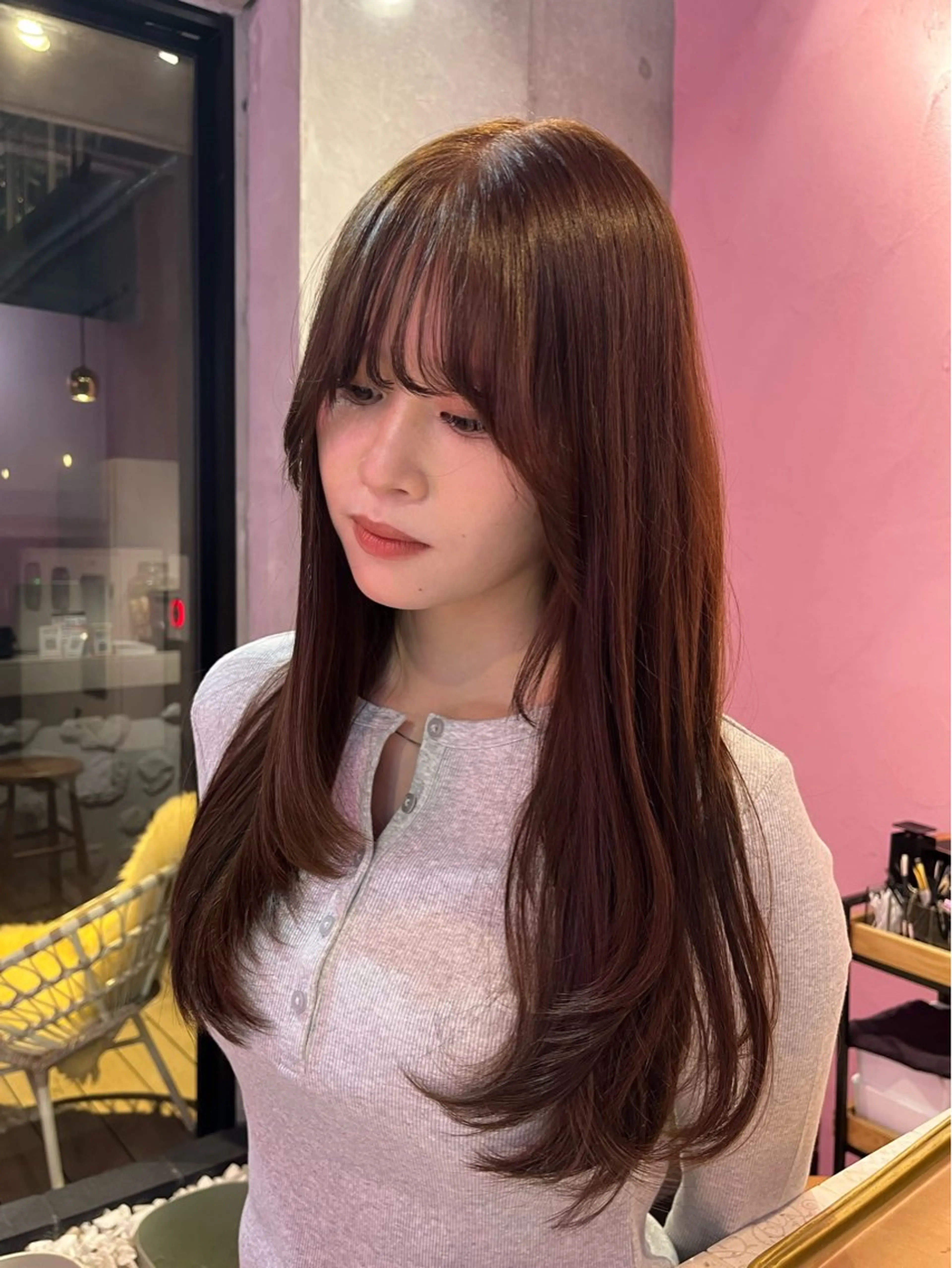 ロング カラー カット ヘアカラー 艶感透明感カラー🤍 hinaのヘアスタイル