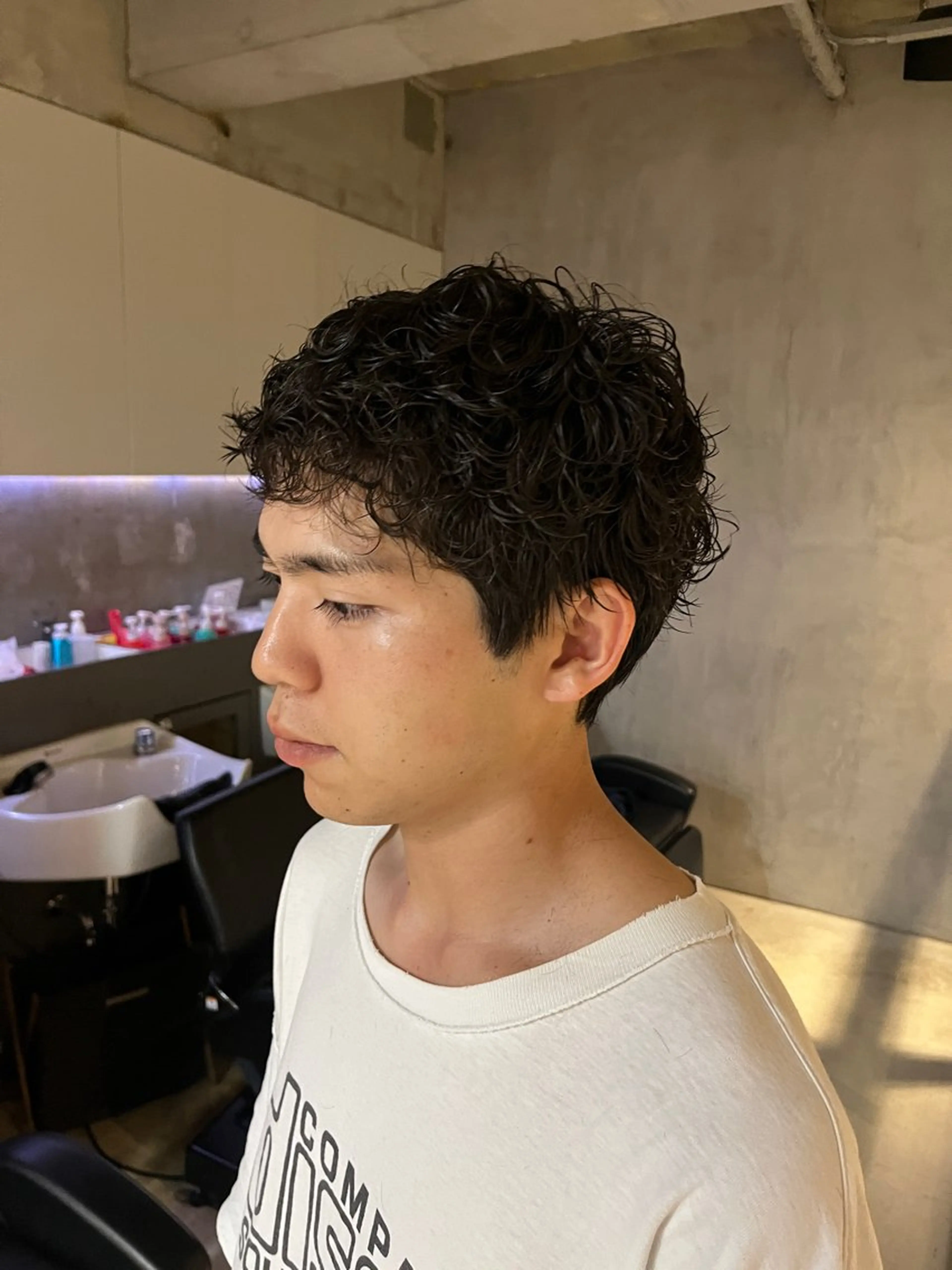 ショート パーマ パーマ ちせ/ 透明感カラー /elima調布のヘアスタイル