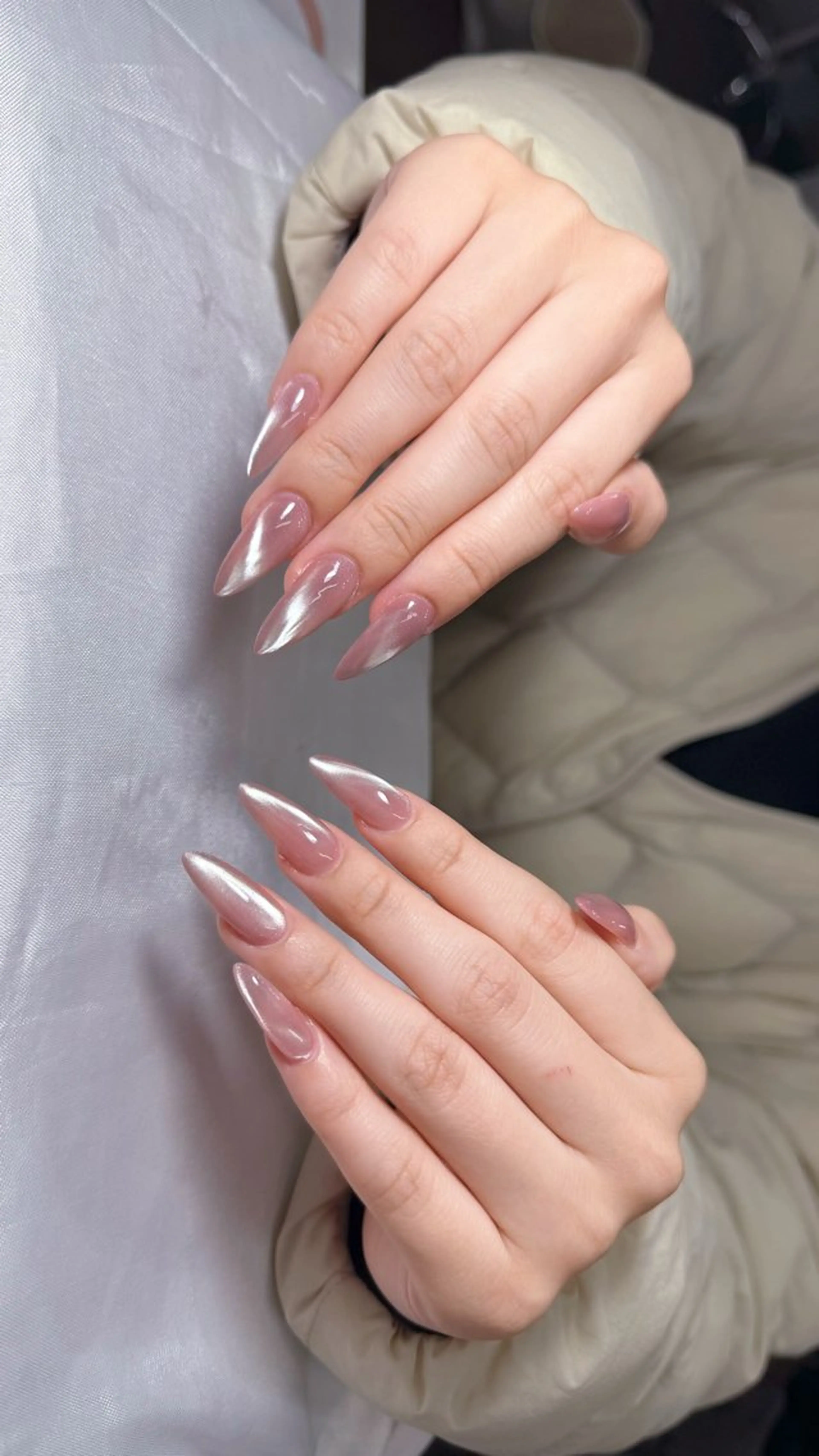 ネイル 成人式 フラッシュネイル フレンチネイル ジェルネイル グラデーション ハンドネイル Lya Nail Rinのネイルデザイン