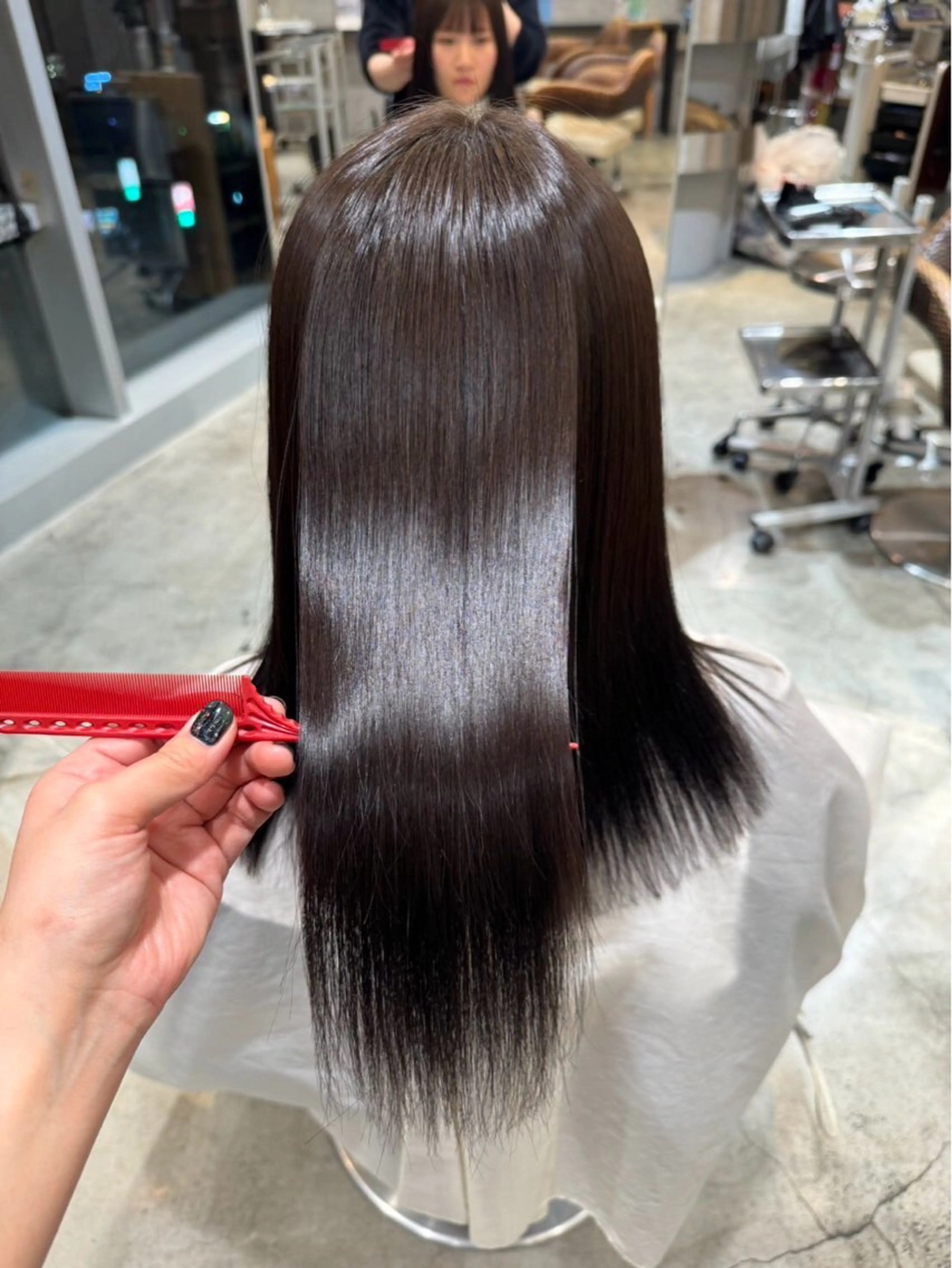 セミロング 縮毛矯正 カット 縮毛矯正 くせ毛風パーマ🪡 hikariのヘアスタイル