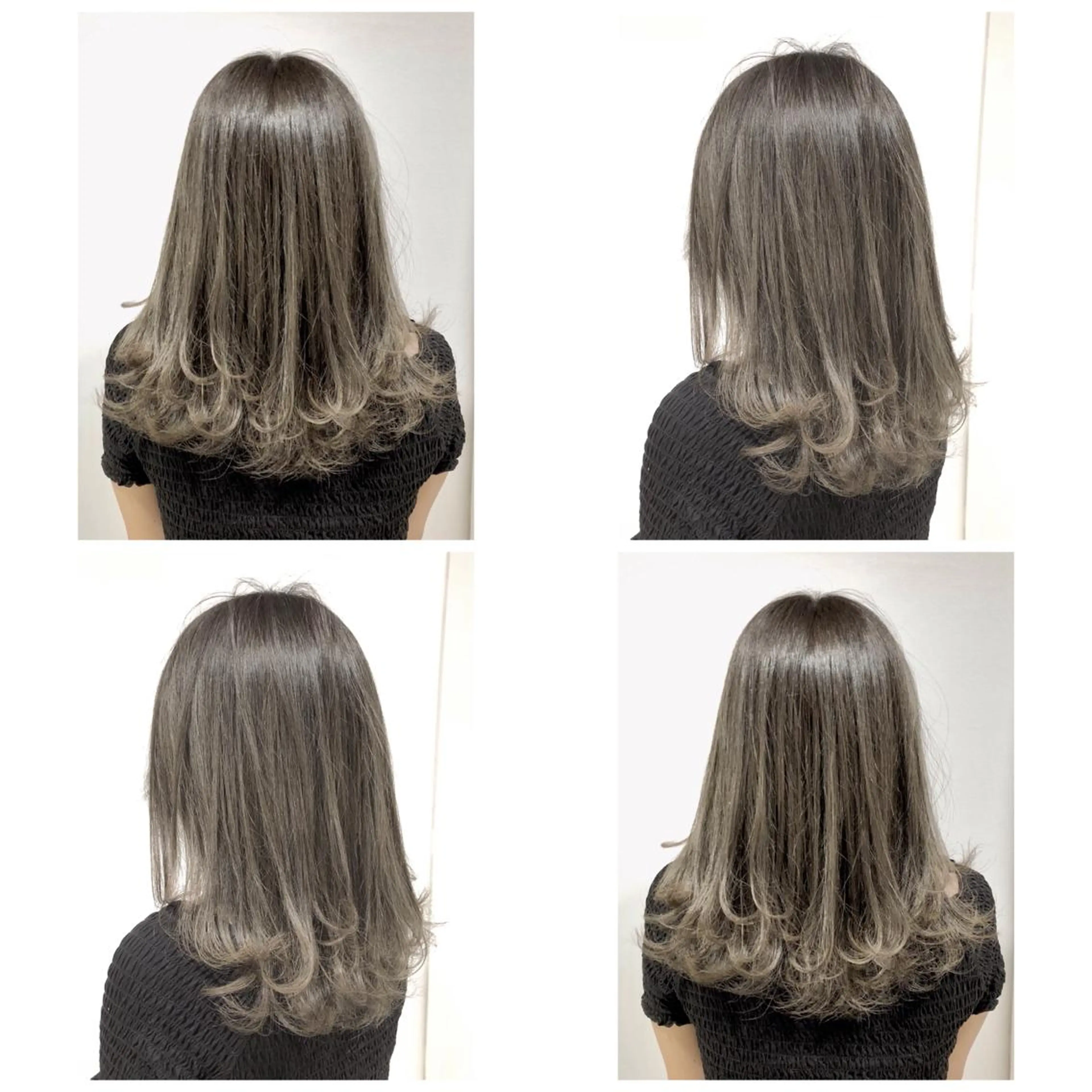 セミロング カラー ブリーチ ケアブリーチ 透明感カラー グレージュ ハイライトカラー 髪質改善特化KIZU /艶髪研究（京都）のヘアスタイル