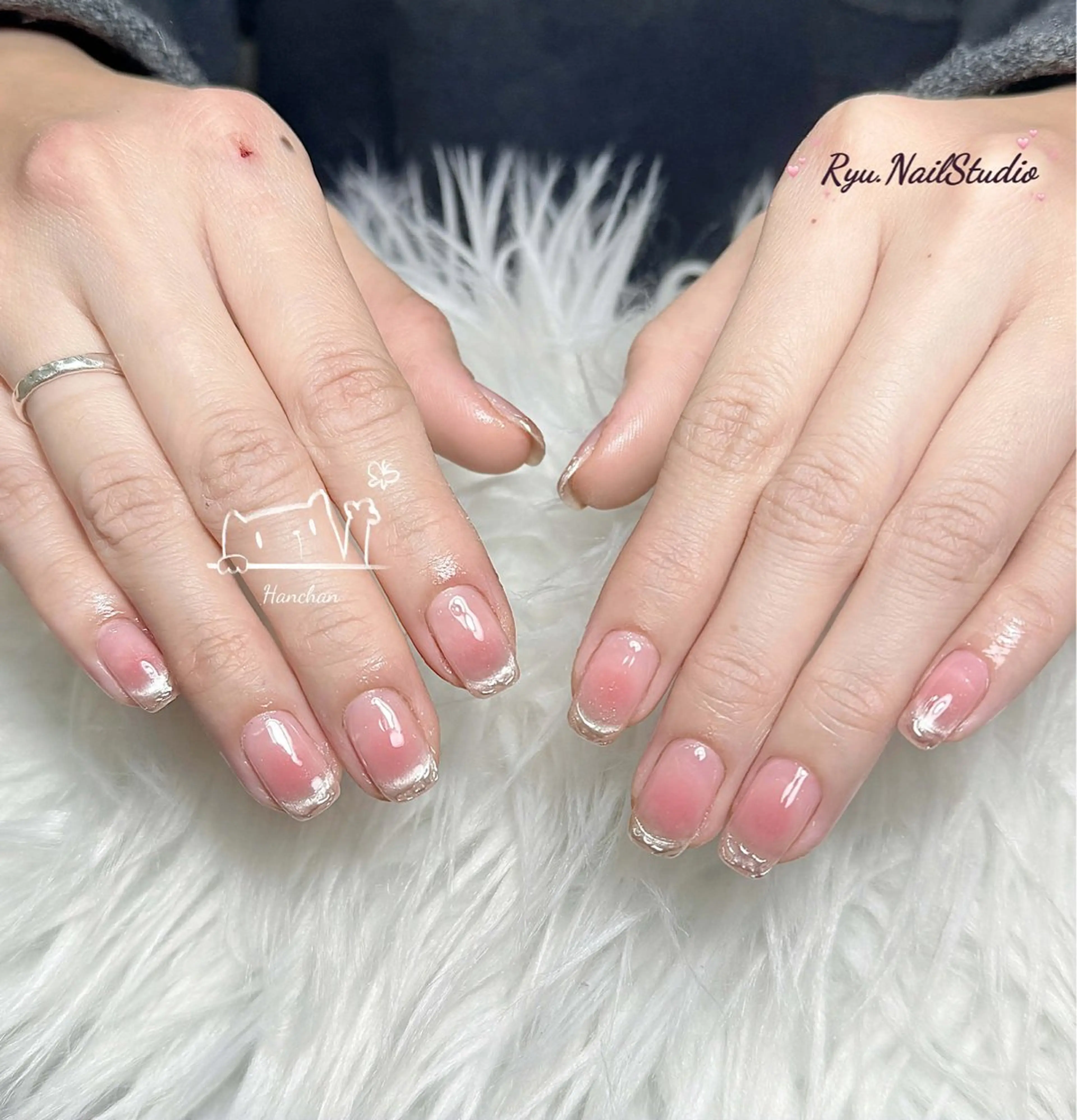 ネイル アートネイル ジェルネイル マグネットネイル ニュアンスネイル シンプルネイル ハンドネイル Ryu Nail NekoChanのネイルデザイン