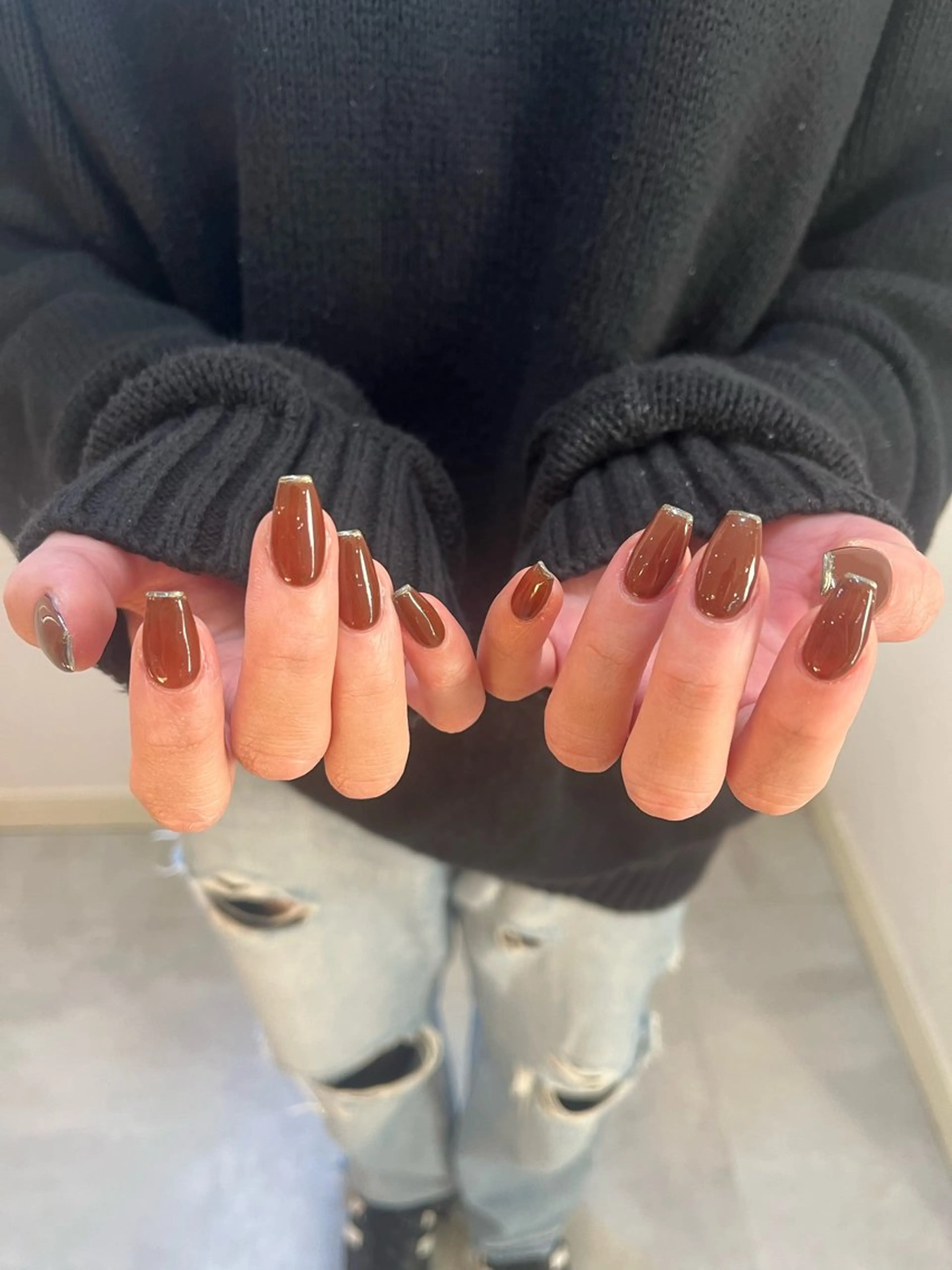 【モデル】ミラーフレンチ✨(ベースカラー込み)の写真