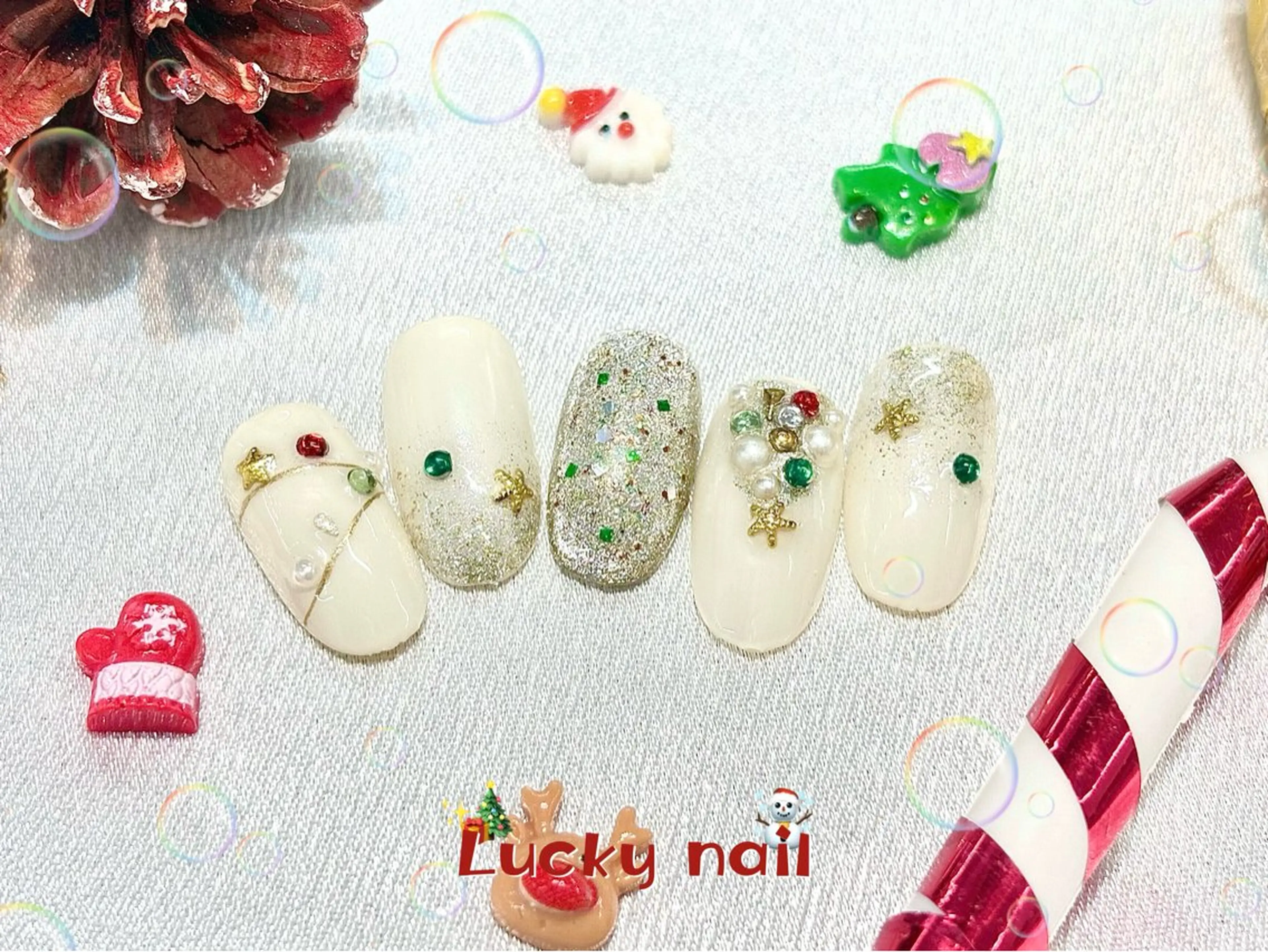 ネイル アートネイル チークネイル 長さ出し ジェルネイル マグネットネイル Lucky nail 小林和希のネイルデザイン