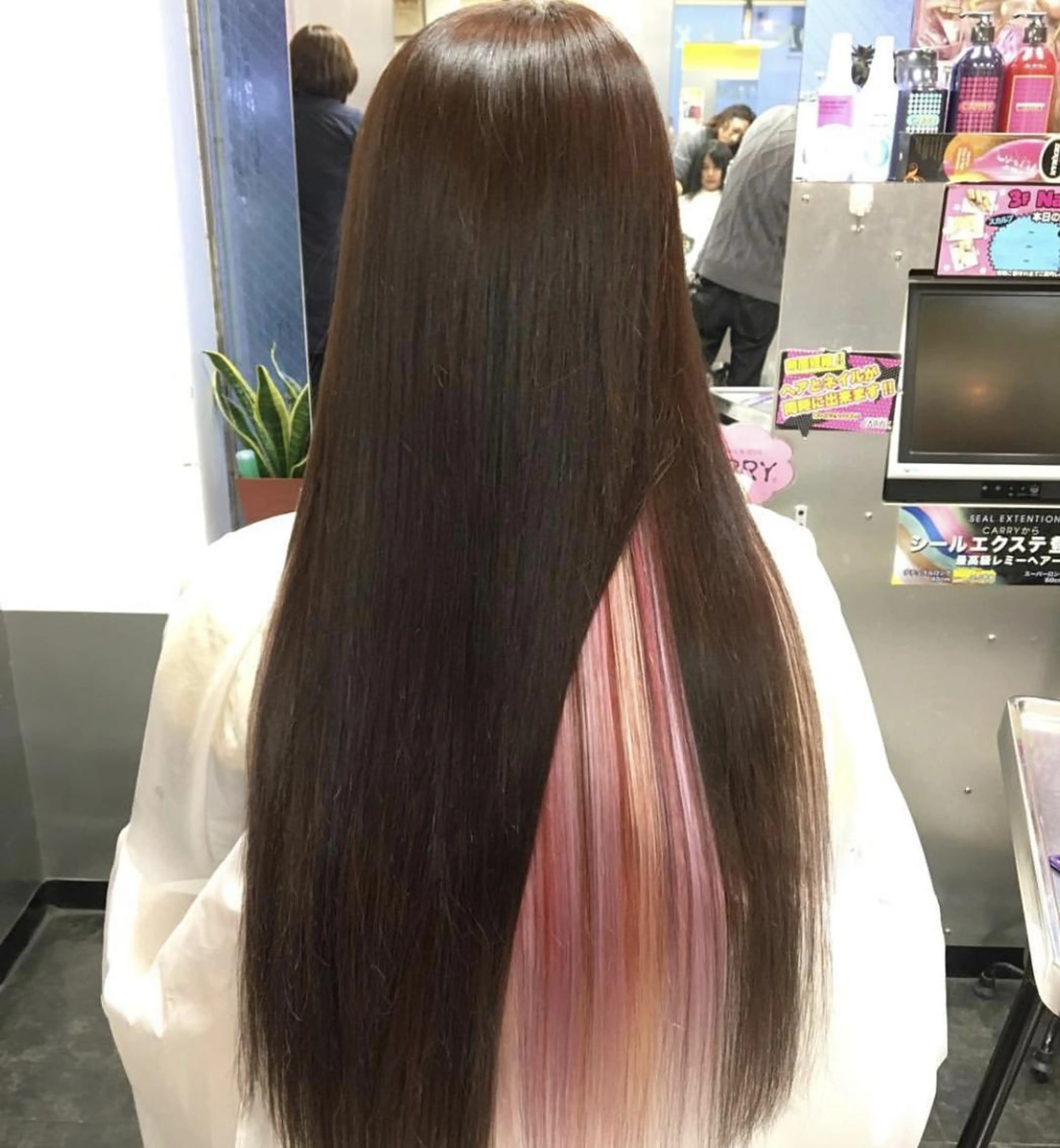 ロング カラー シールエクステ エクステ 韓国カラー/エクステ carryのヘアスタイル