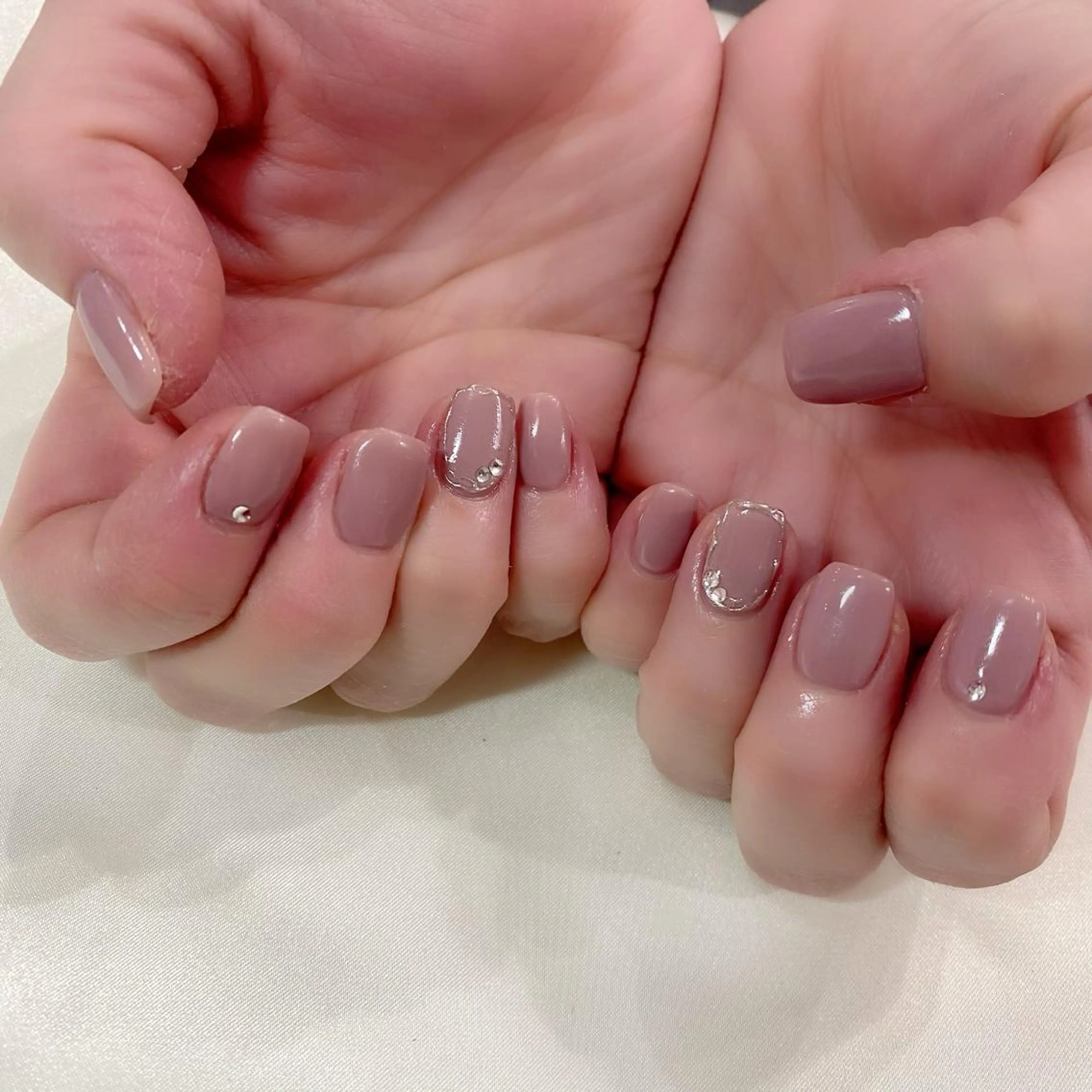 ネイル オフィスネイル ワンカラーネイル シンプルネイル スクエアネイル 冬ネイル ハンドネイル Salon Ｋのネイルデザイン