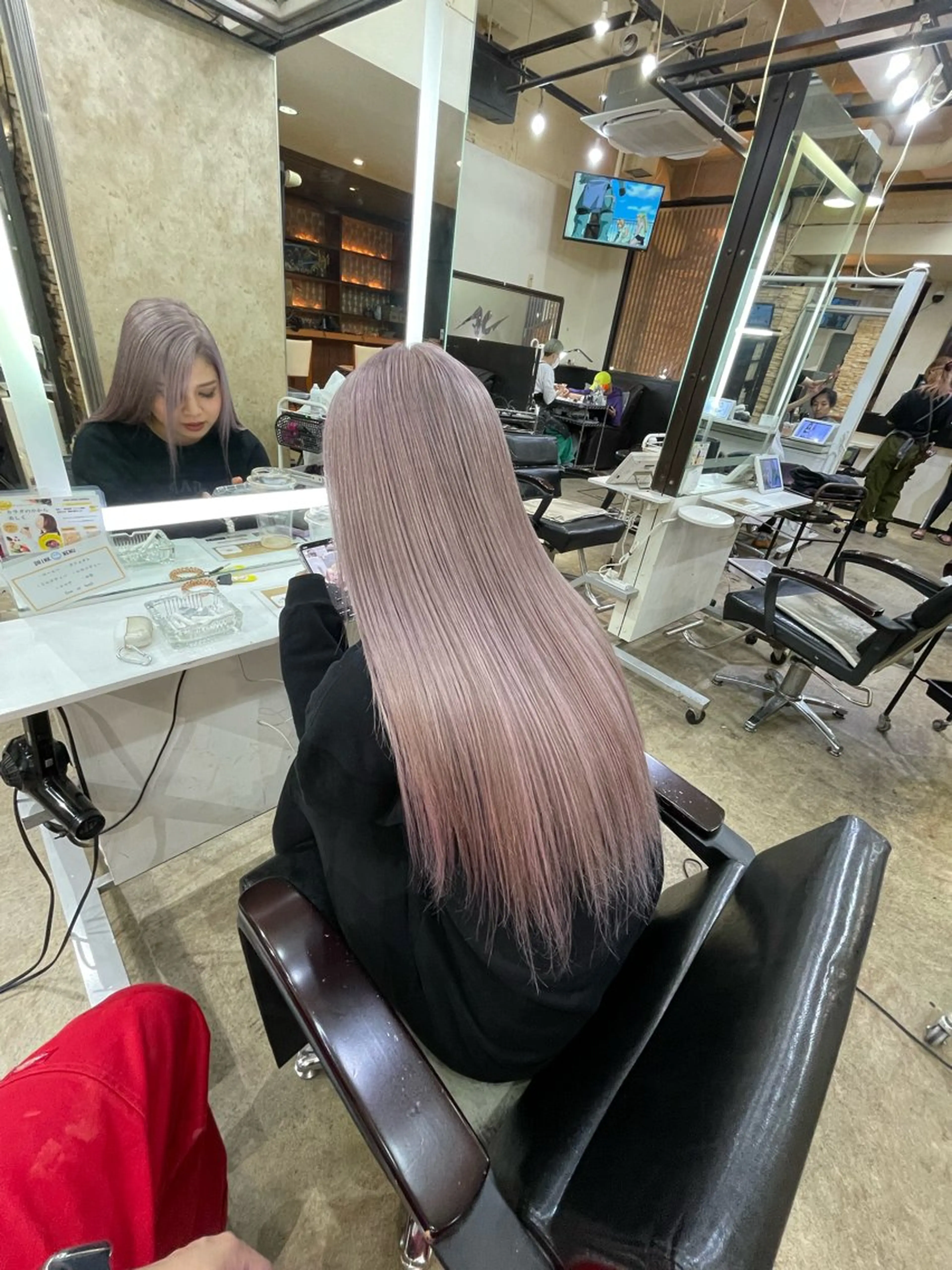 ロング カラー メンズ ピンクカラー ヘアカラー トリートメント ヘアセット PSY【サイ】所属・PSY【サイ】 /池袋/RYUSEIのヘアスタイル