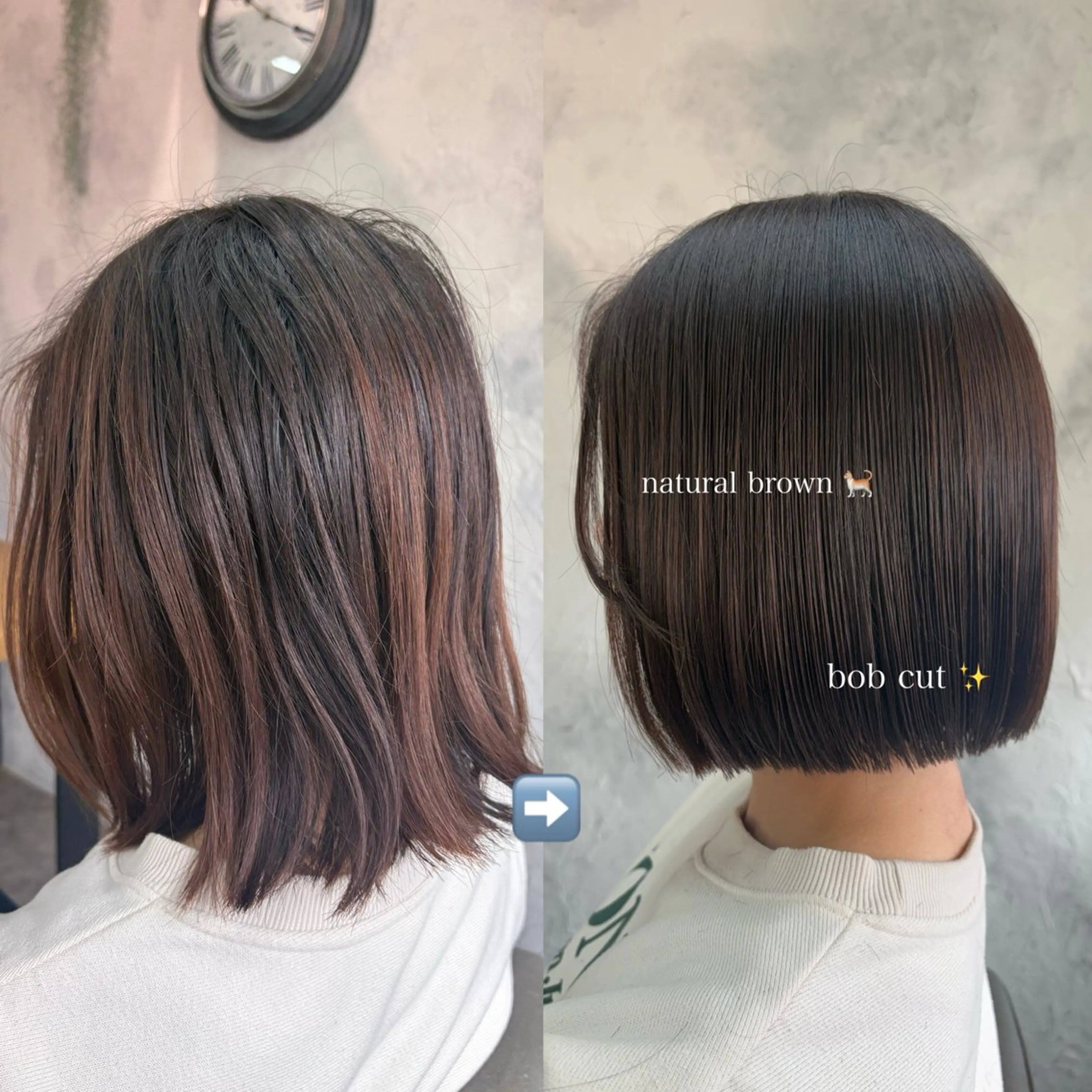 ミディアム 切りっぱなしボブ ボブ カット ヘアカラー シモイケ ルアのヘアスタイル