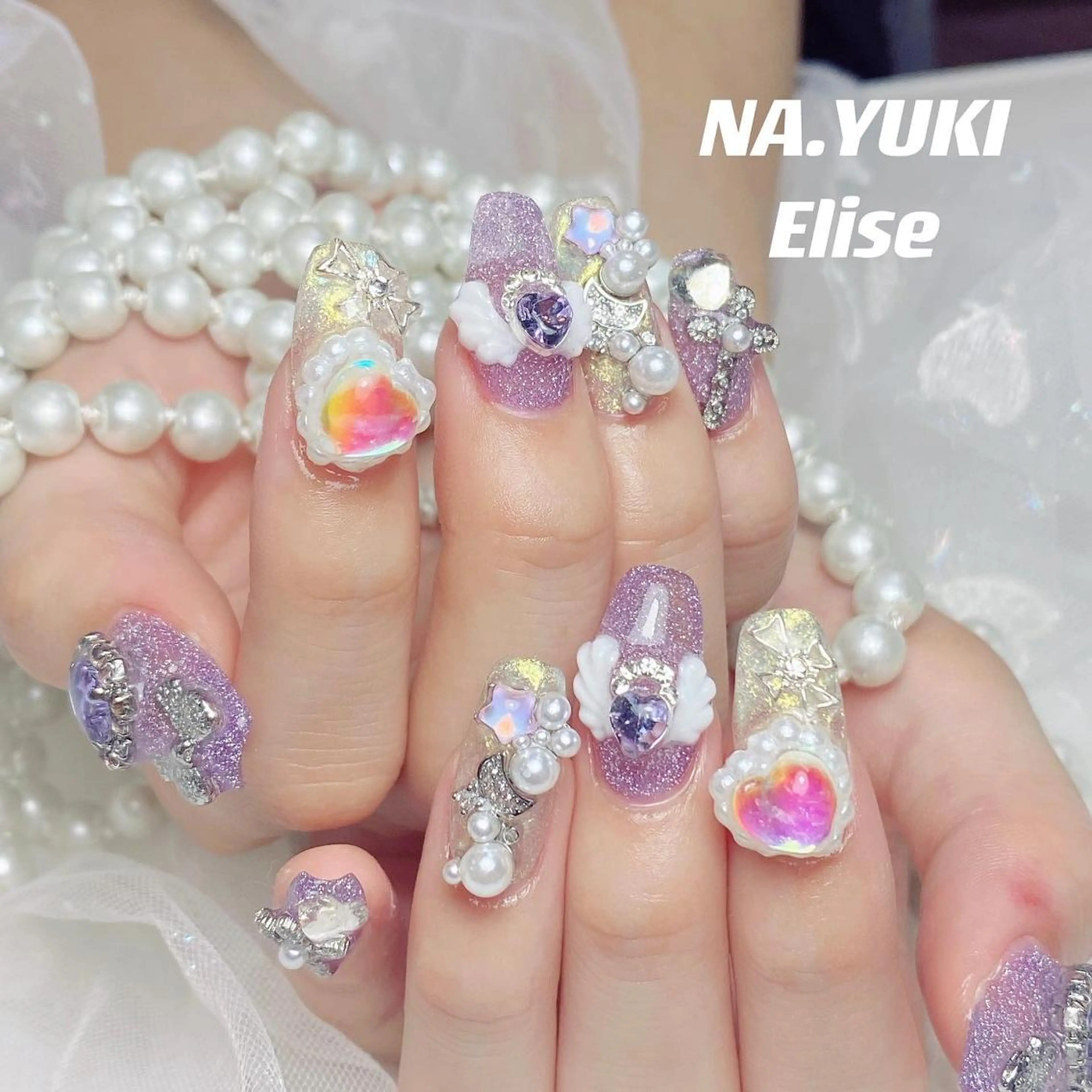 キッズ ネイル マツエク・マツパ アイブロウ ヘアアレンジ メンズ カラー パーマ セミロング ハンドネイル ハンドケア YUKI 💗 渋谷店のネイルデザイン