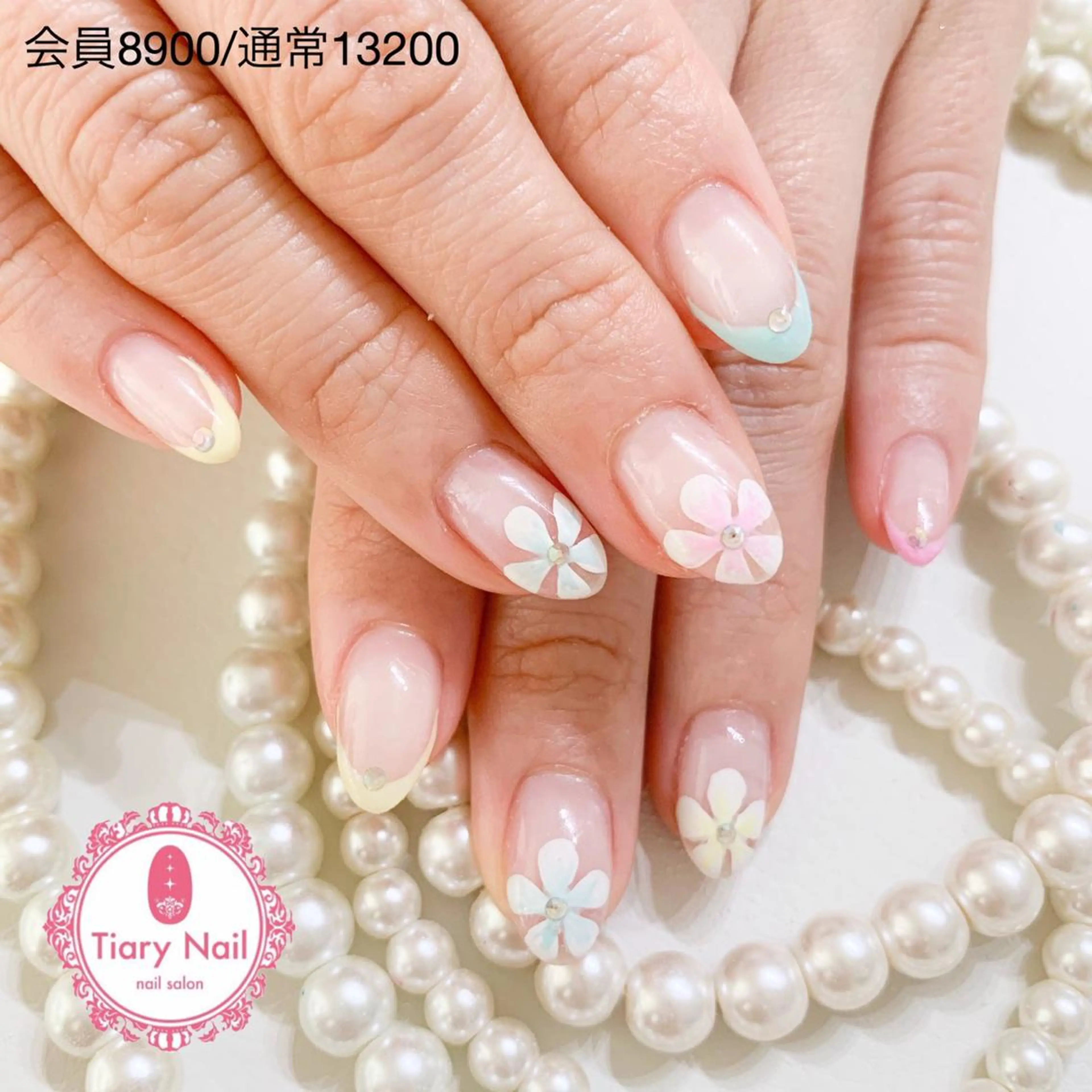 ネイル 桜ネイル 長さ出し オフィスネイル スカルプネイル シンプルネイル 💗🪽Tiary Nail🪽💗のネイルデザイン
