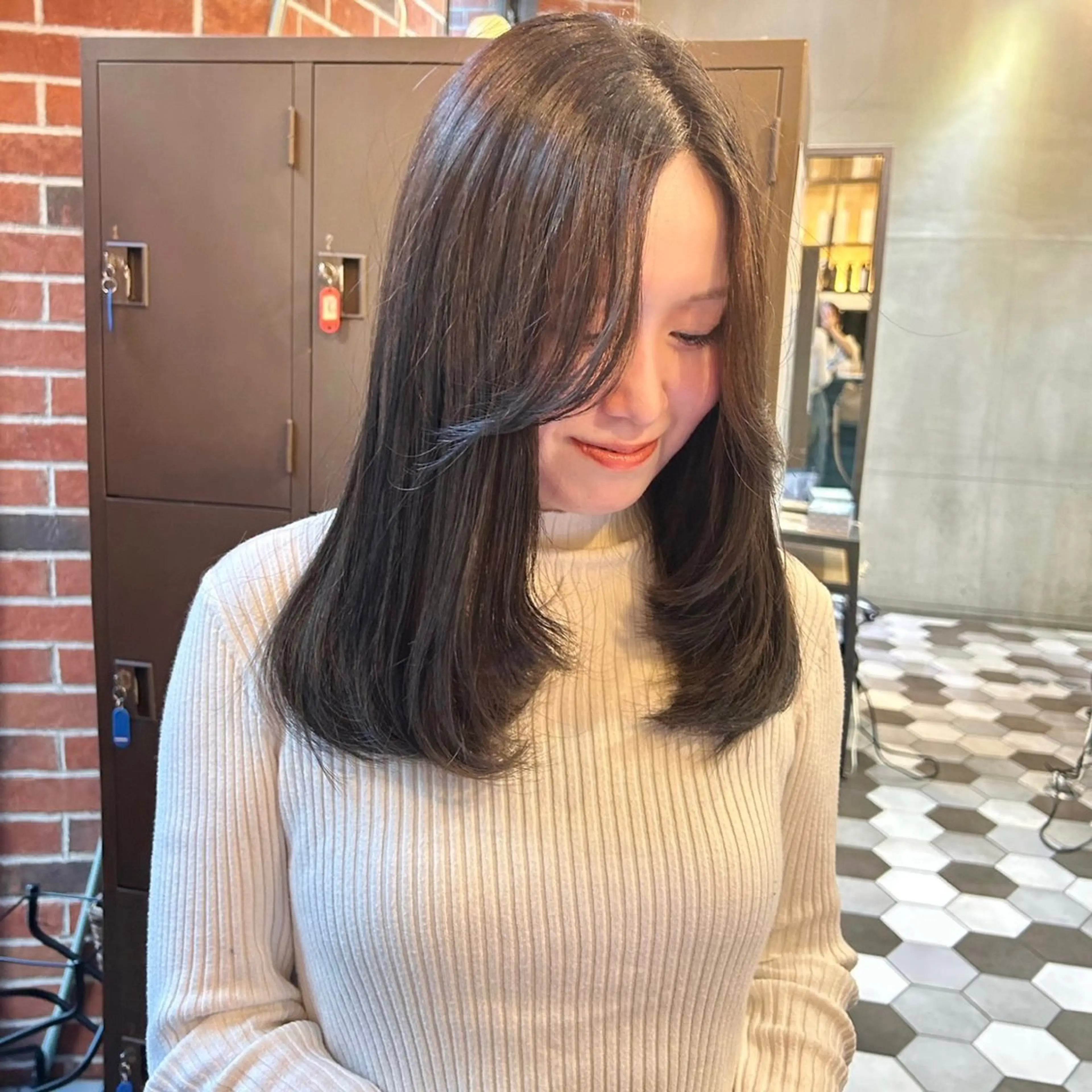 ロング カラー ninaアイドル前髪 ×透明感🎀のヘアスタイル