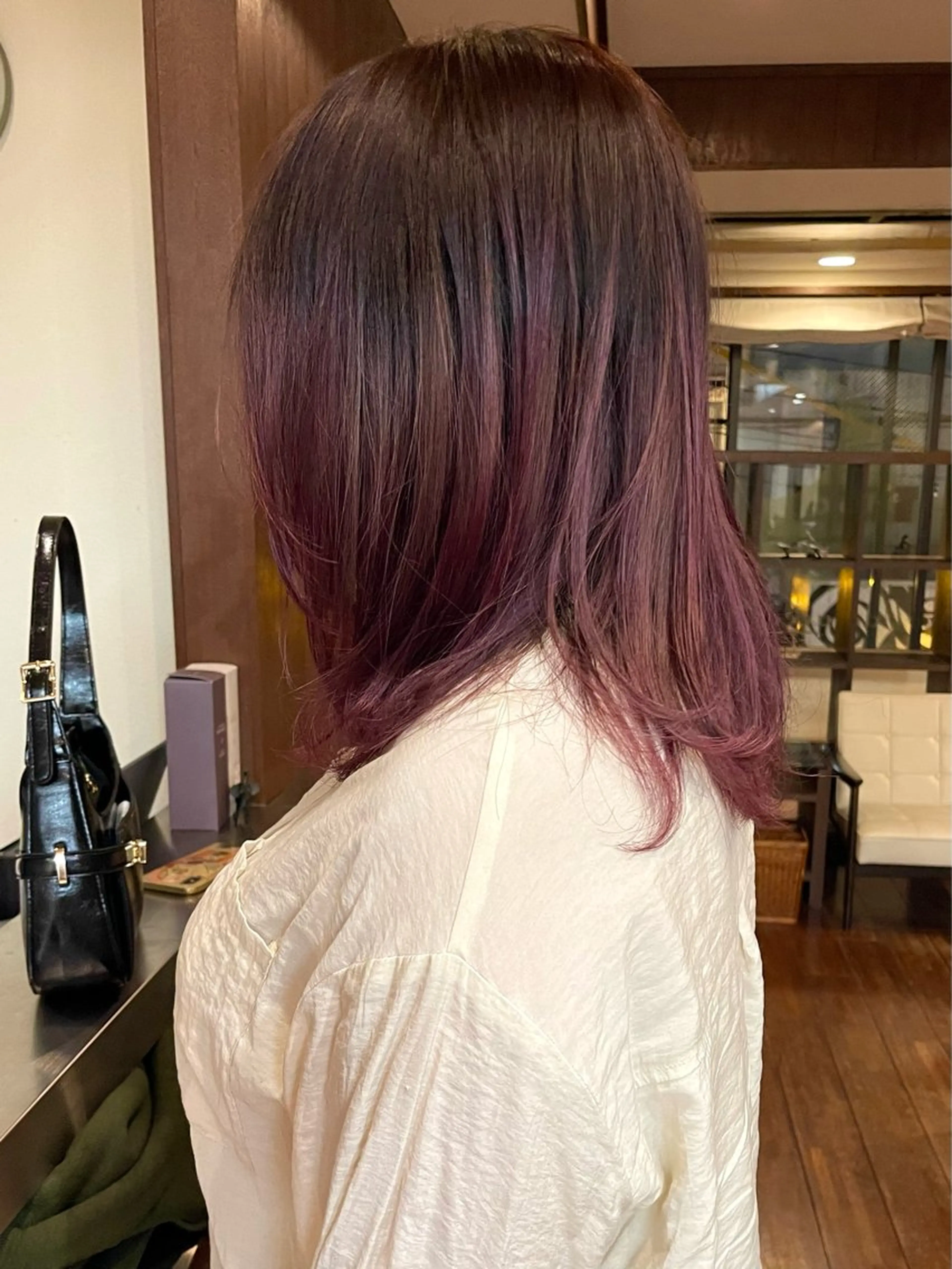 ミディアム カラー グラデーションカラー ラベンダーカラー ラベンダーピンク ピンクカラー カット ヘアカラー トリートメント 田室 和幸のヘアスタイル