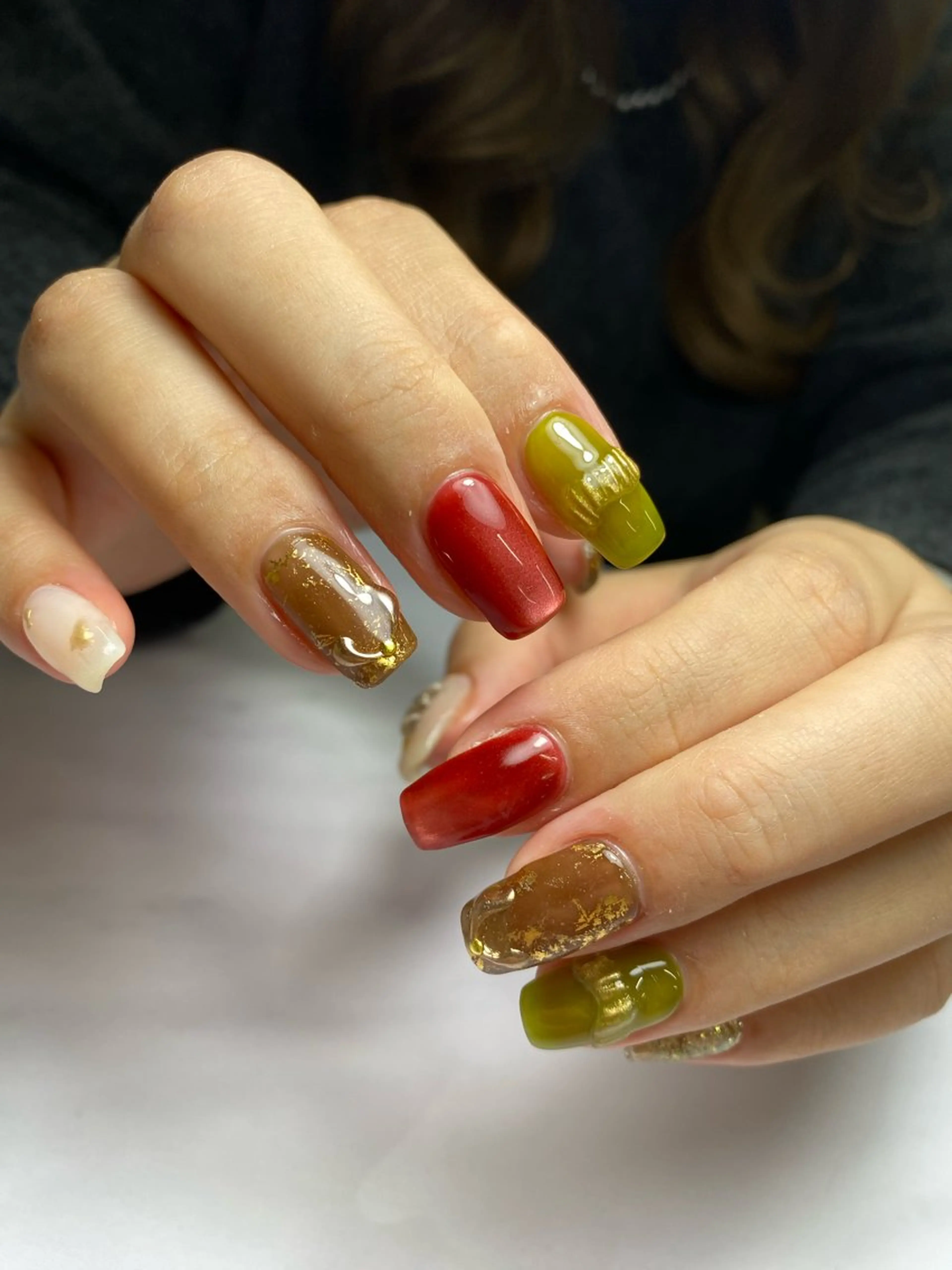 ネイル ジェルネイル マグネットネイル 持ち込み ニュアンスネイル ワンカラーネイル ハンドネイル 草加ニュアンスネイル 🌚hersのネイルデザイン