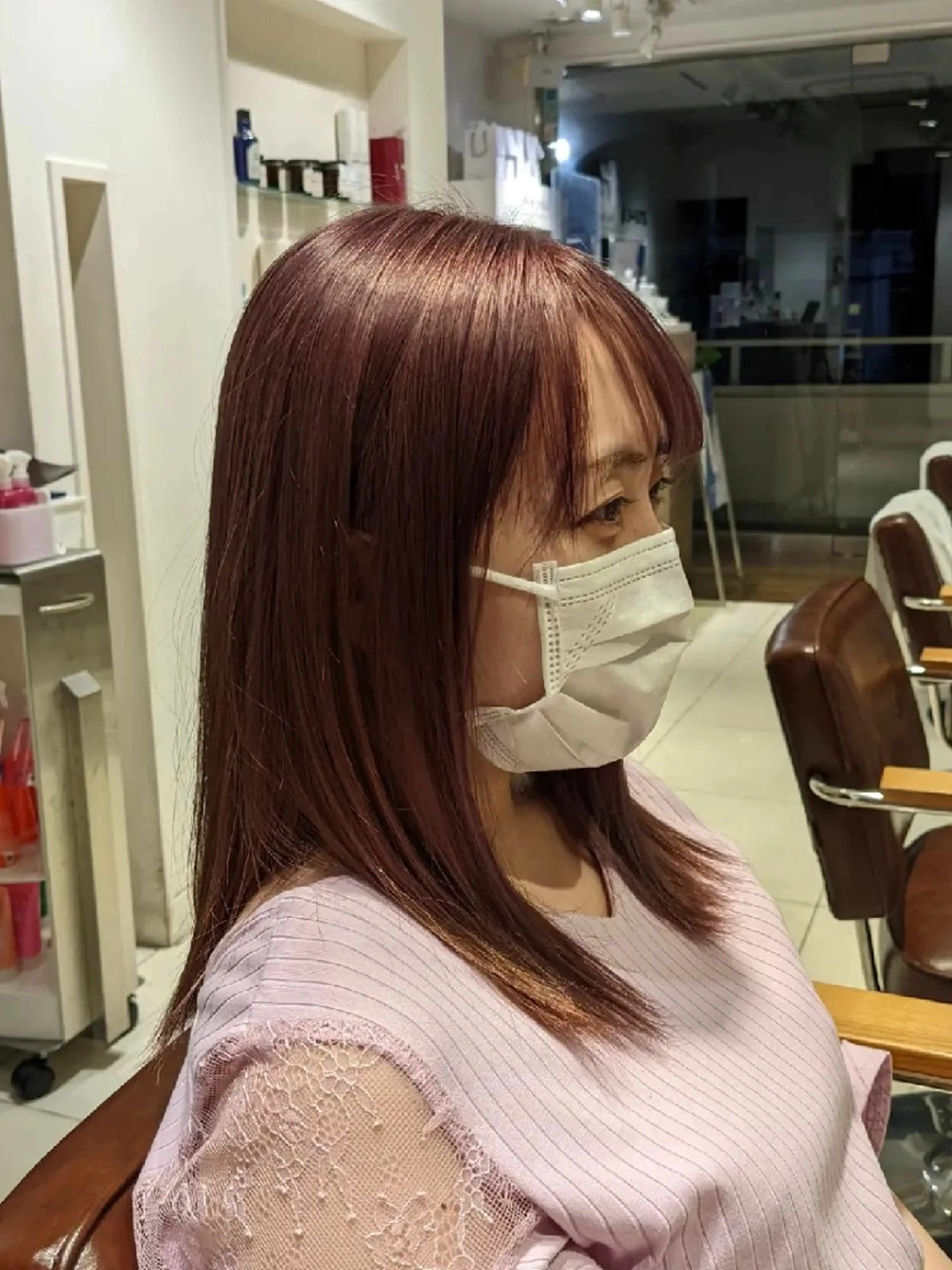 カラー ミディアム ベージュカラー ピンクカラー ピンクベージュ 橋本 健聖のヘアスタイル