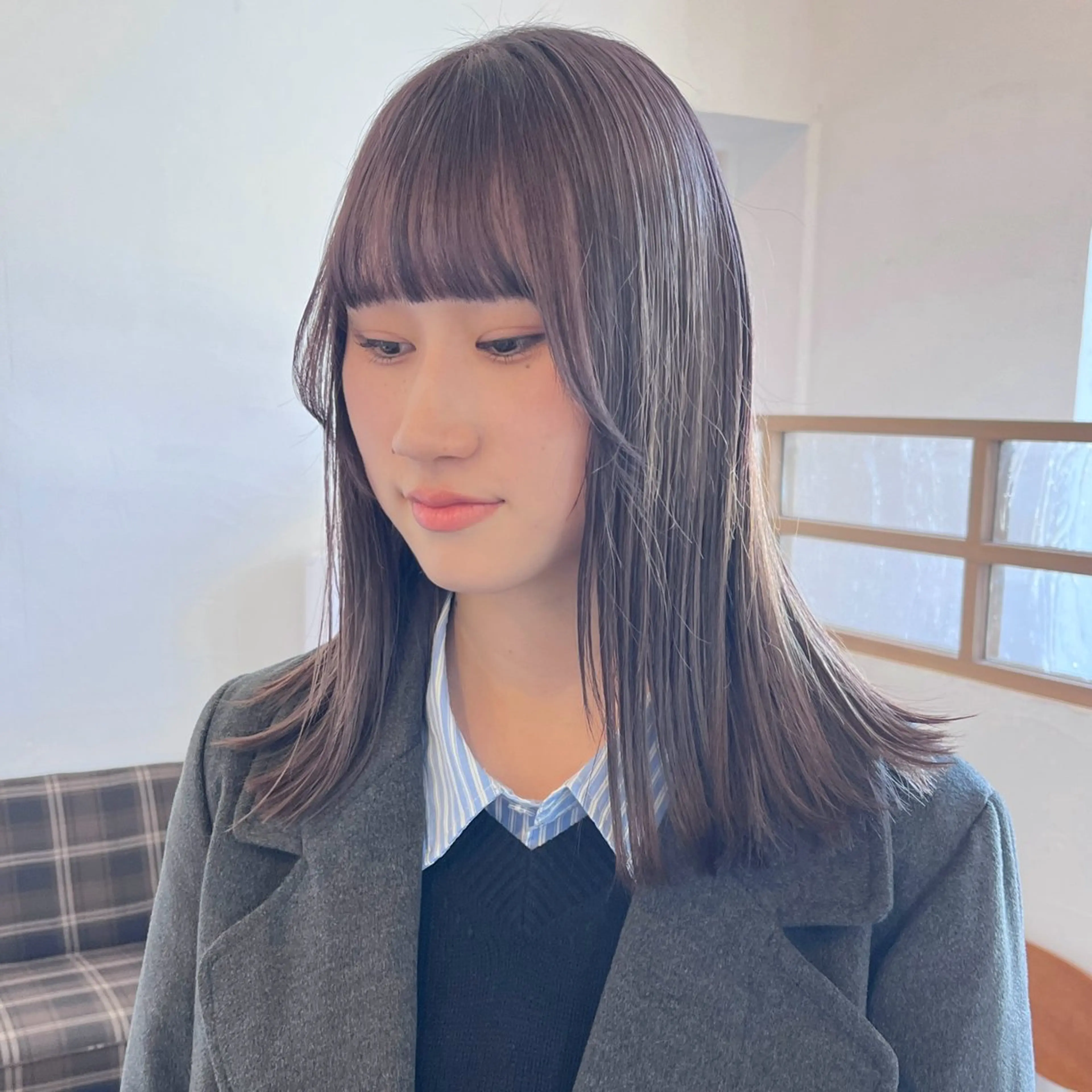 ミディアム カラー 透明感カラー ラベンダーカラー ラベンダーグレー 伊藤ゆかり/髪質改善 /透明感カラーのヘアスタイル