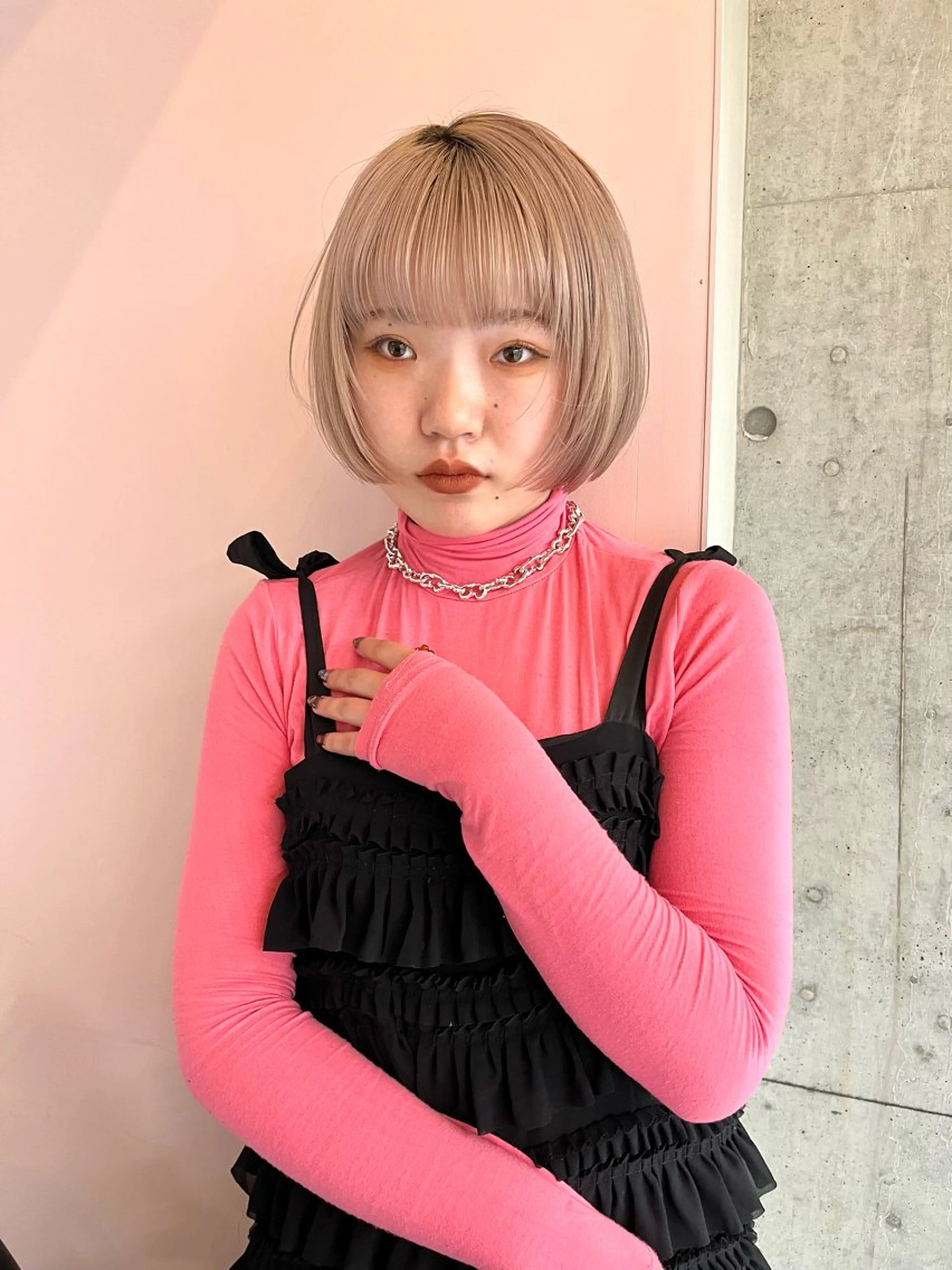 カラー ベージュカラー ホワイトベージュ 艶ブリーチ/表参道 ハイトーン /実乃梨のヘアスタイル