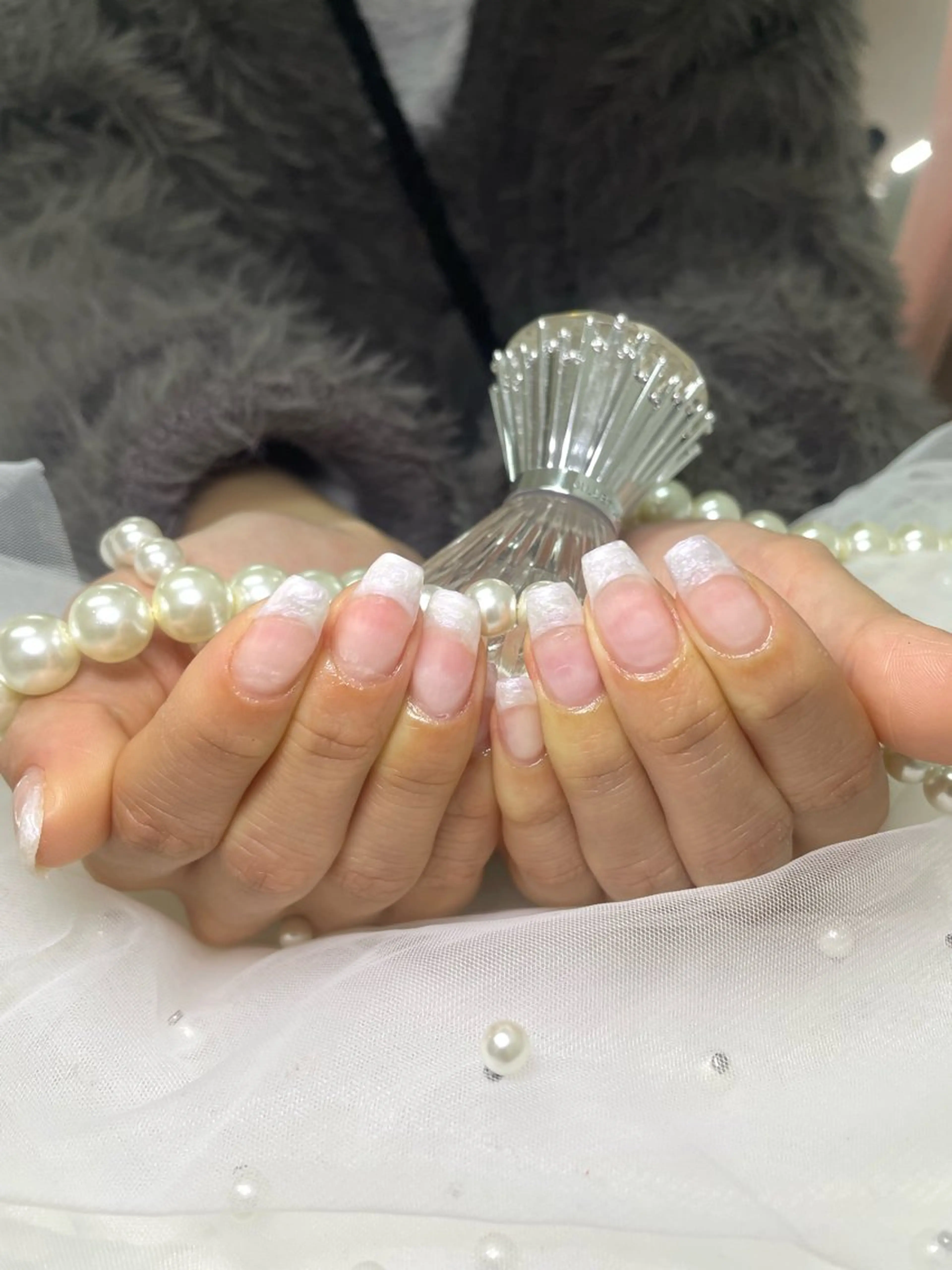 【ジェルオフ有】長さだし🎀フレンチ🤍の写真