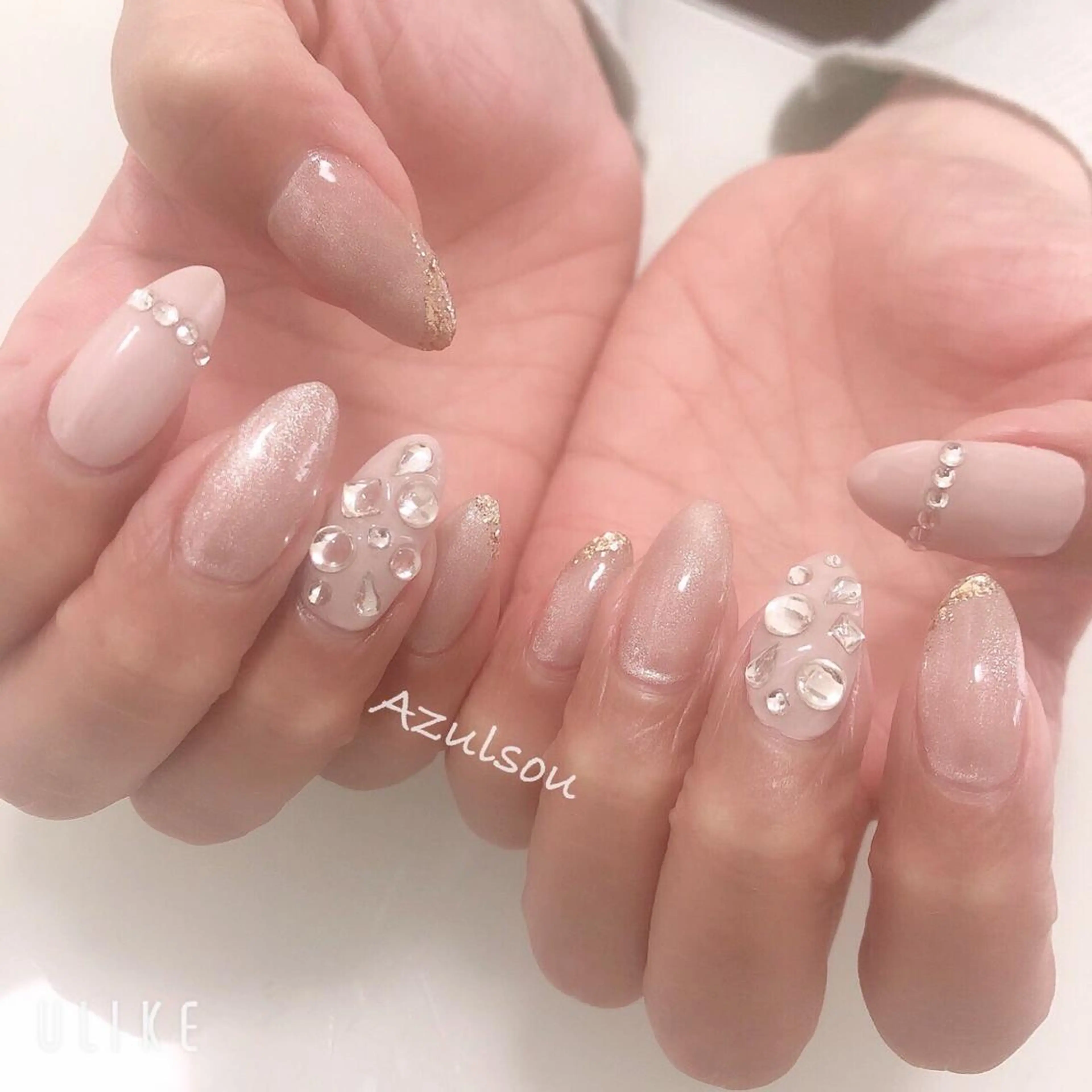 ネイル ジェルネイル 韓国ネイル マグネットネイル ミラーネイル 持ち込み Azulsou 廣川愛のネイルデザイン