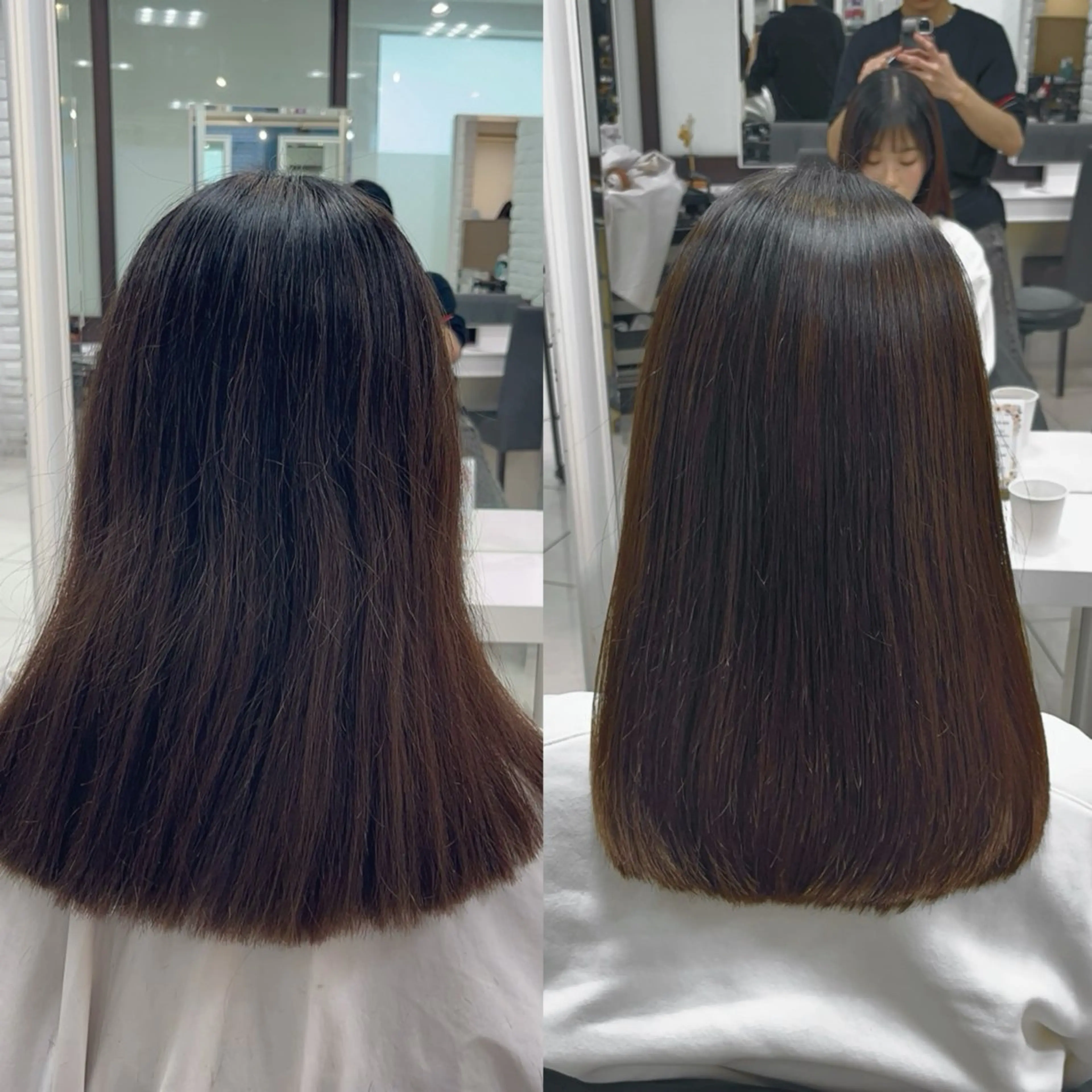 ミディアム パーマ カット 縮毛矯正 縮毛矯正指名No.1 艶カラー/SHIMAのヘアスタイル