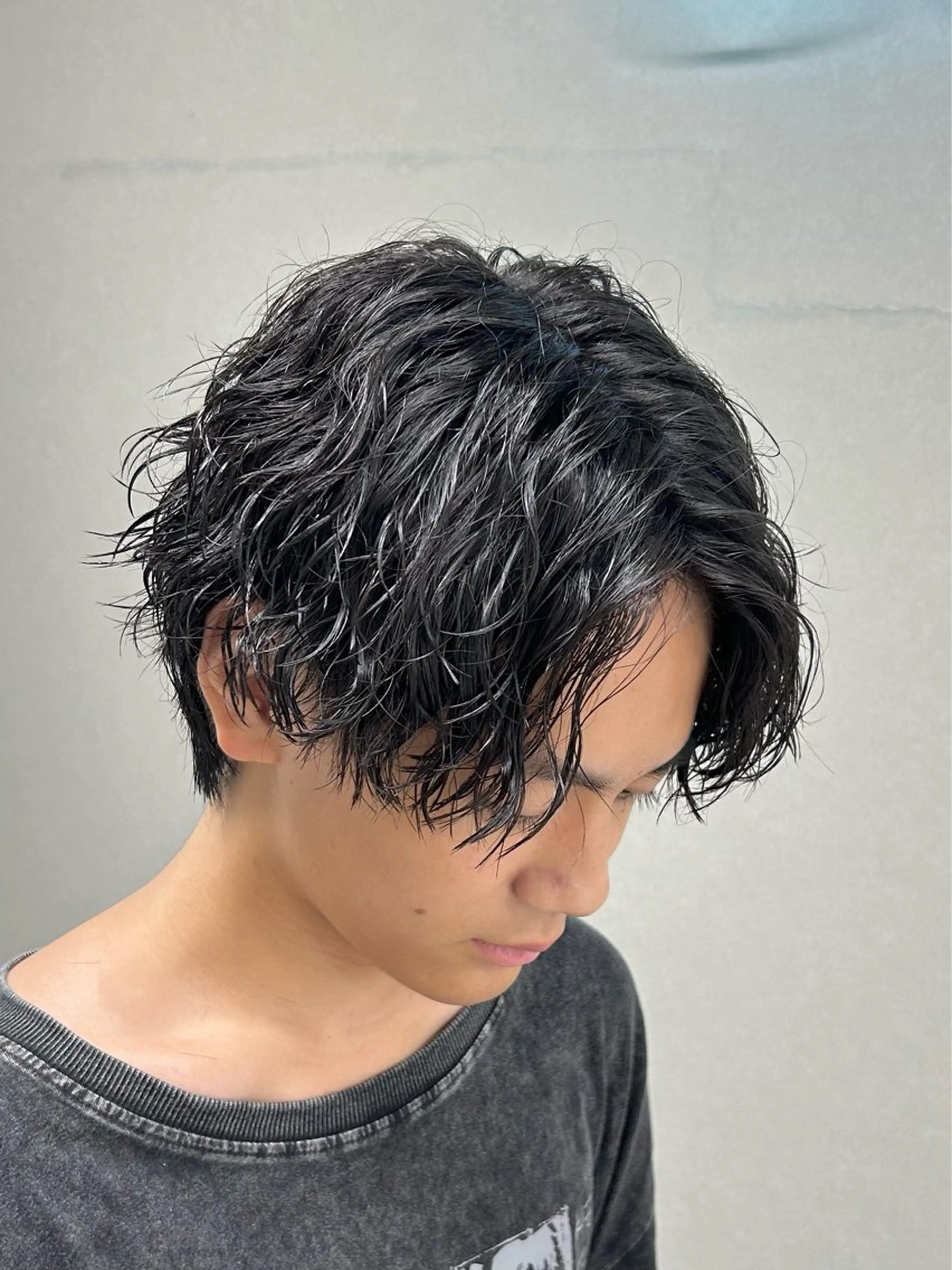 ミディアム パーマ メンズ カット パーマ トリートメント ヘッドスパ ヘアセット 🏁メンズパーマ/ RYOYAのヘアスタイル