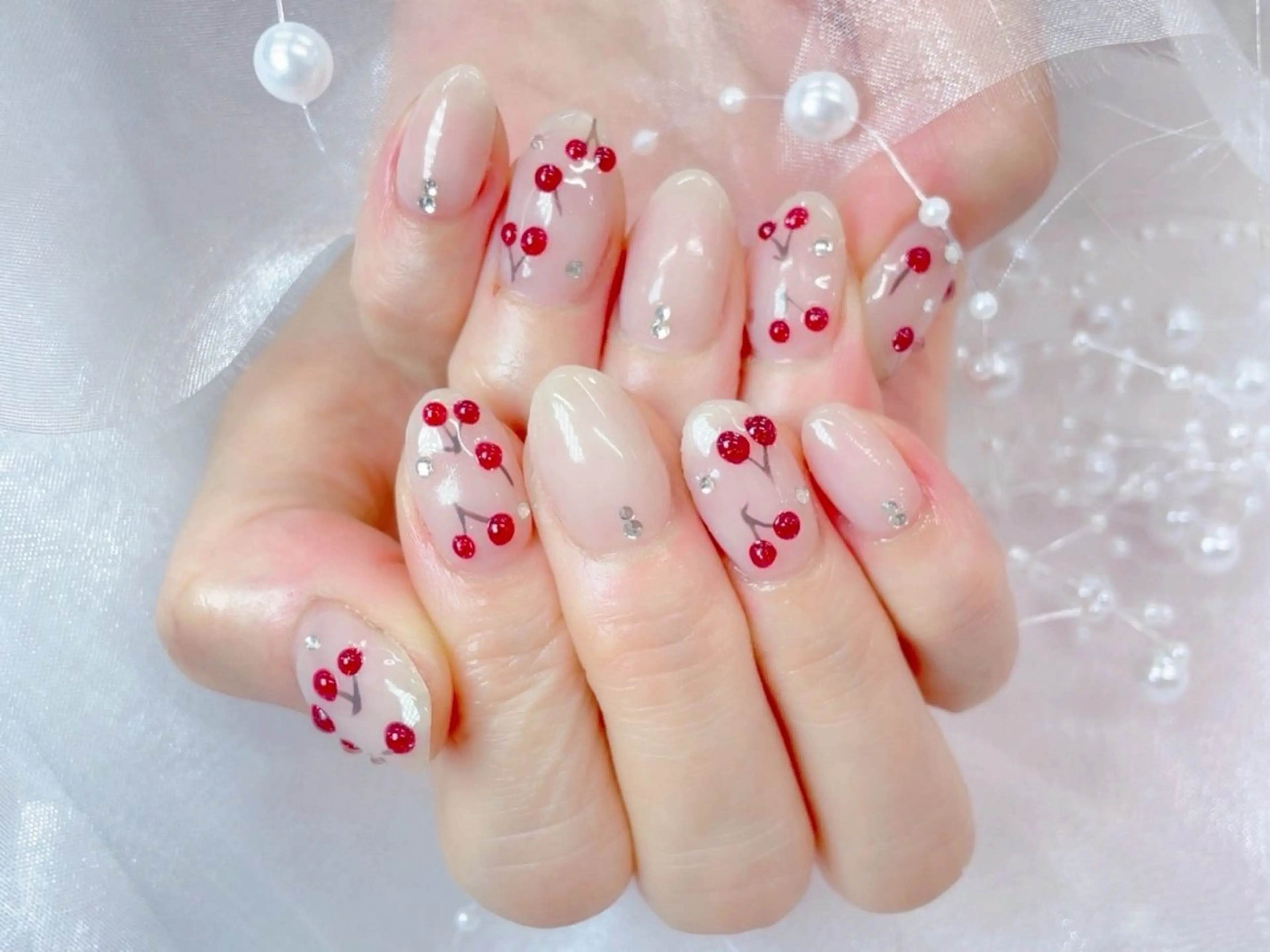 ネイル 長さ出し フラッシュネイル フレンチネイル キラキラネイル ラメ(グリッター) Chouette ここのネイルデザイン