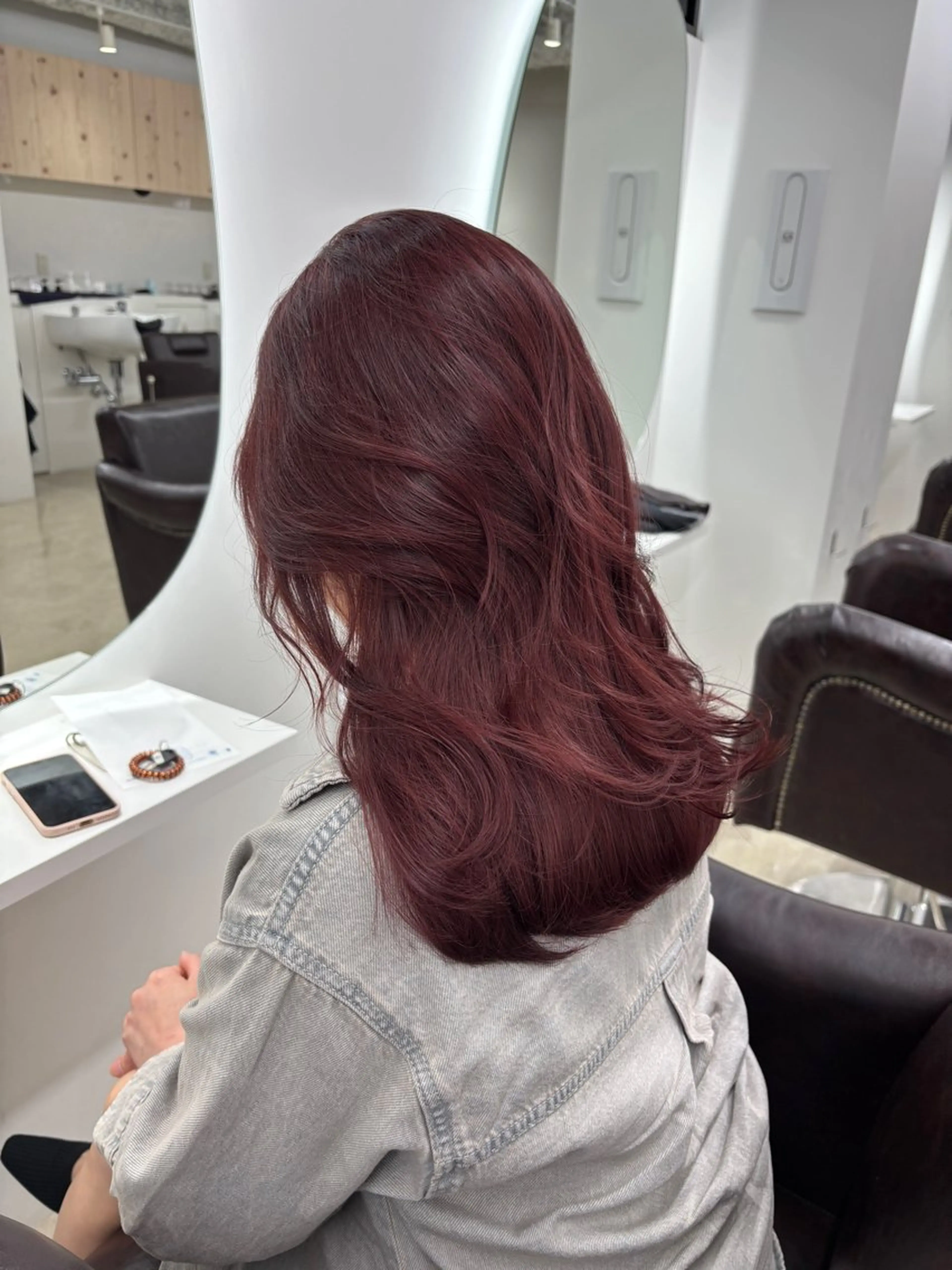 セミロング カラー ヘアカラー 韓国ヘア/髪質改善/ レイヤー/ブラウンのヘアスタイル