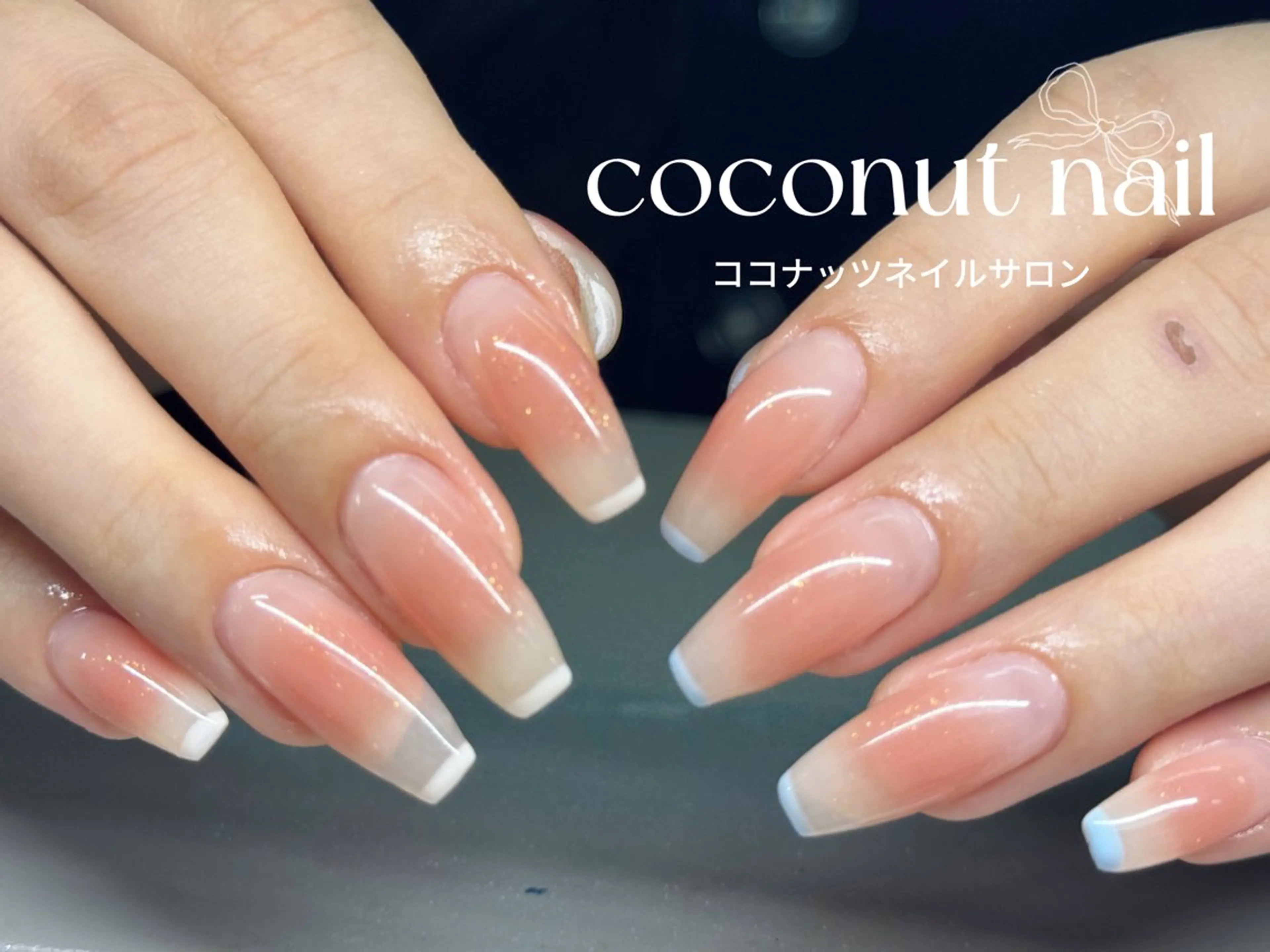 ネイル べっ甲ネイル フレンチネイル キラキラネイル マグネットネイル 大理石ネイル(マーブル) ハンドネイル 神田 ココナッツのネイルデザイン