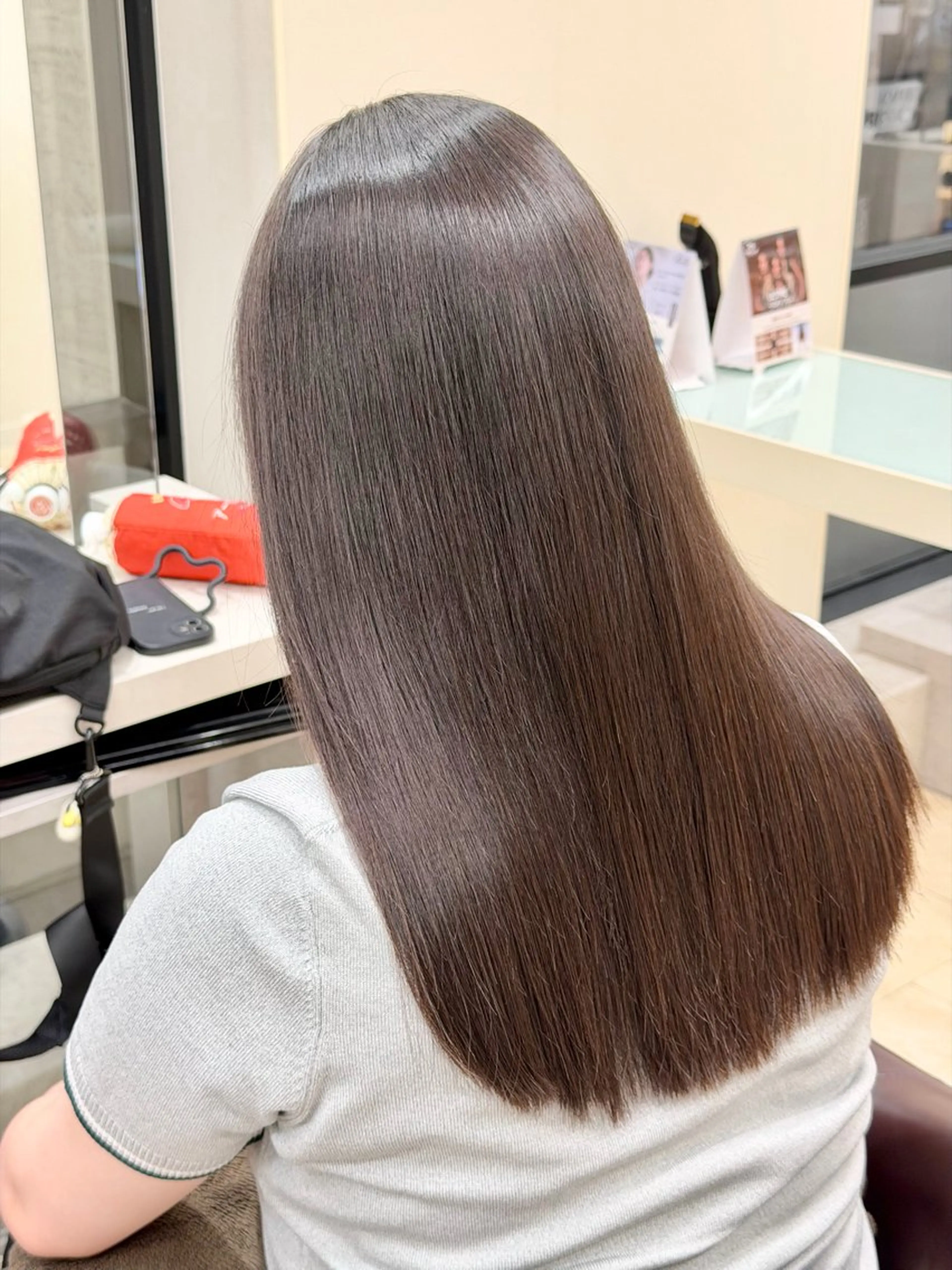 ロング 髪質改善 縮毛矯正 十場【髪質改善】 【ダブルカラー】のヘアスタイル