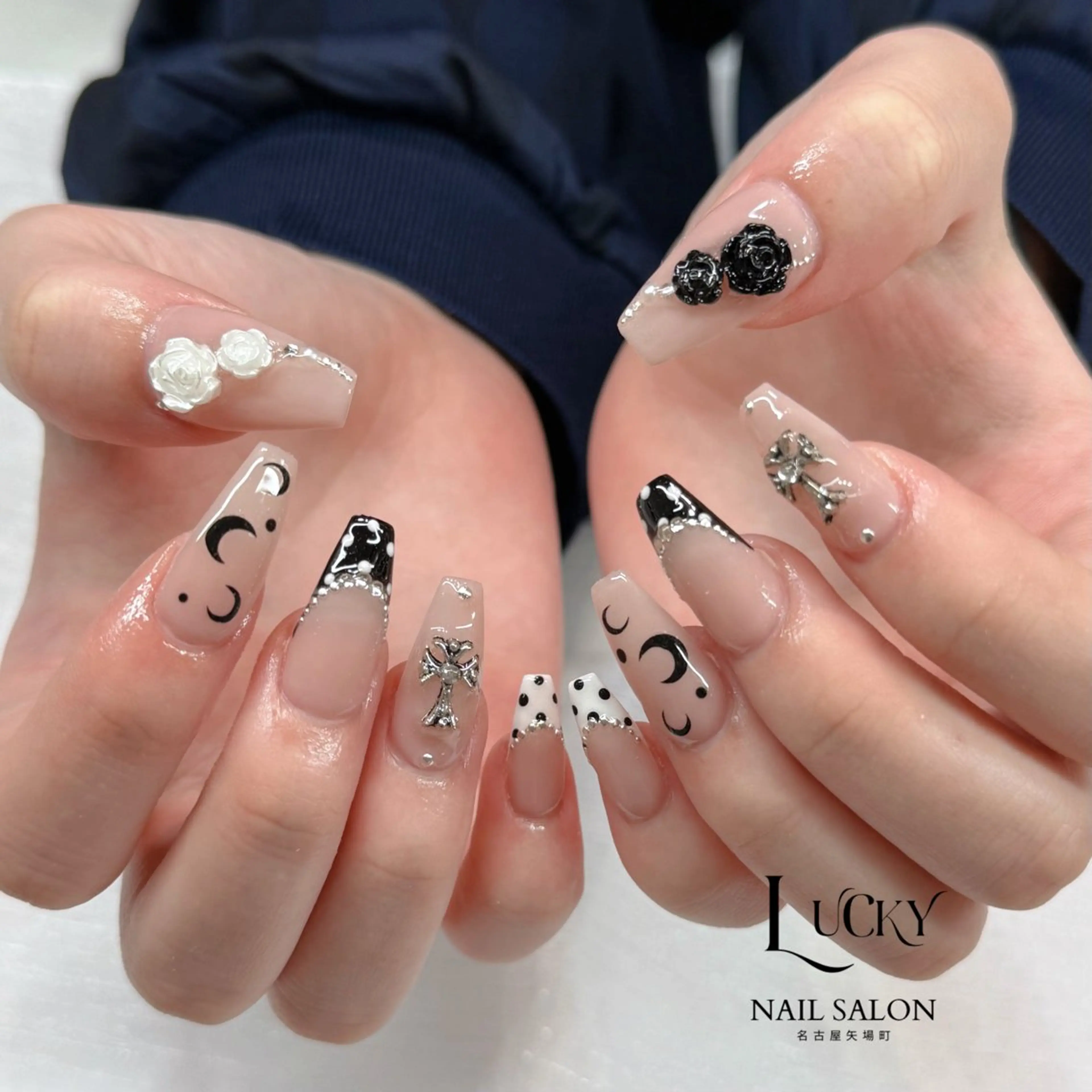 ネイル アートネイル ジェルネイル ロングネイル 持ち込み シンプルネイル ハンドネイル Lucky Nail Salonのネイルデザイン