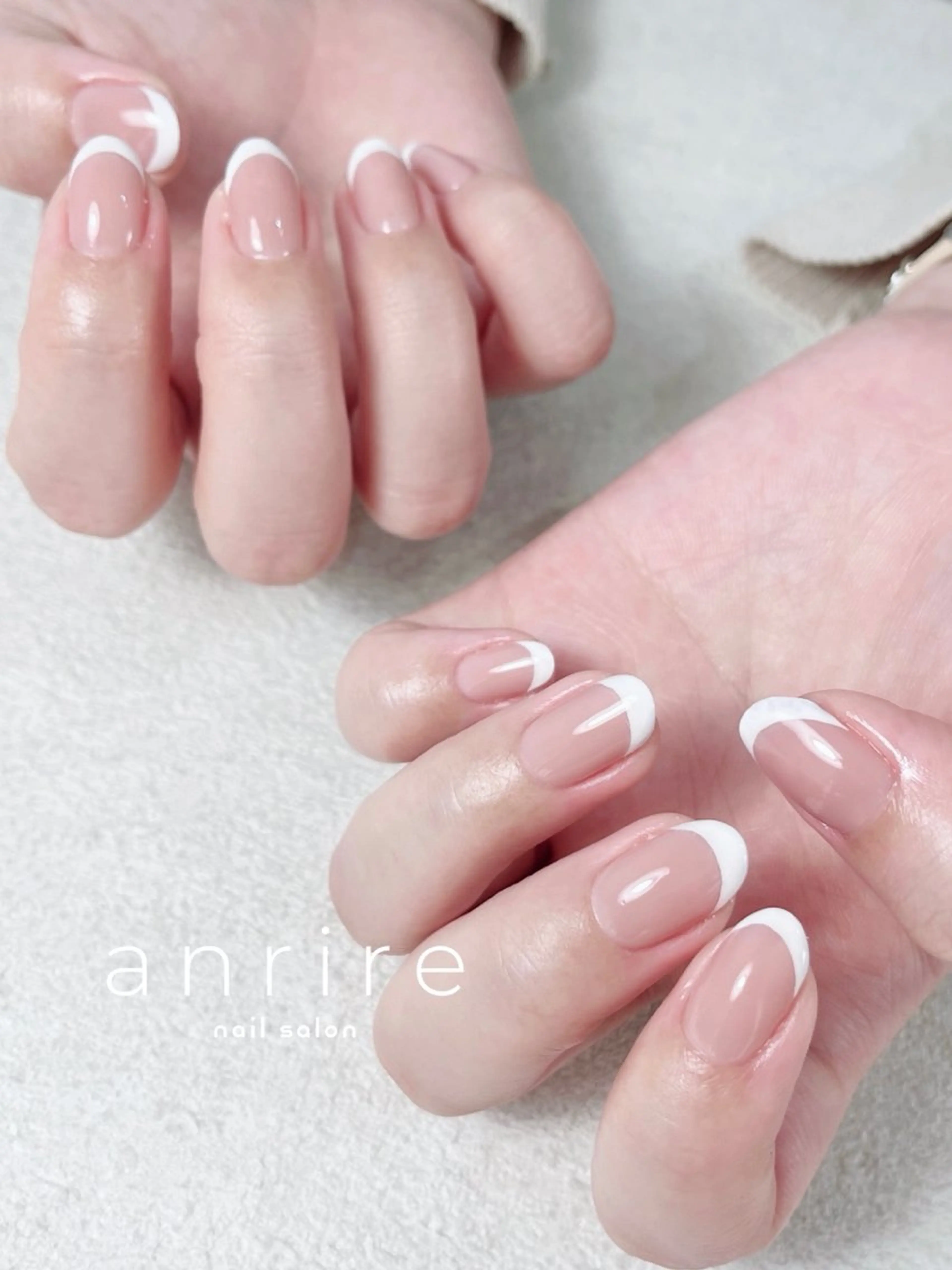 ネイル フレンチネイル ジェルネイル オフィスネイル パラジェル ピンク ハンドネイル nailsalon anrireのネイルデザイン