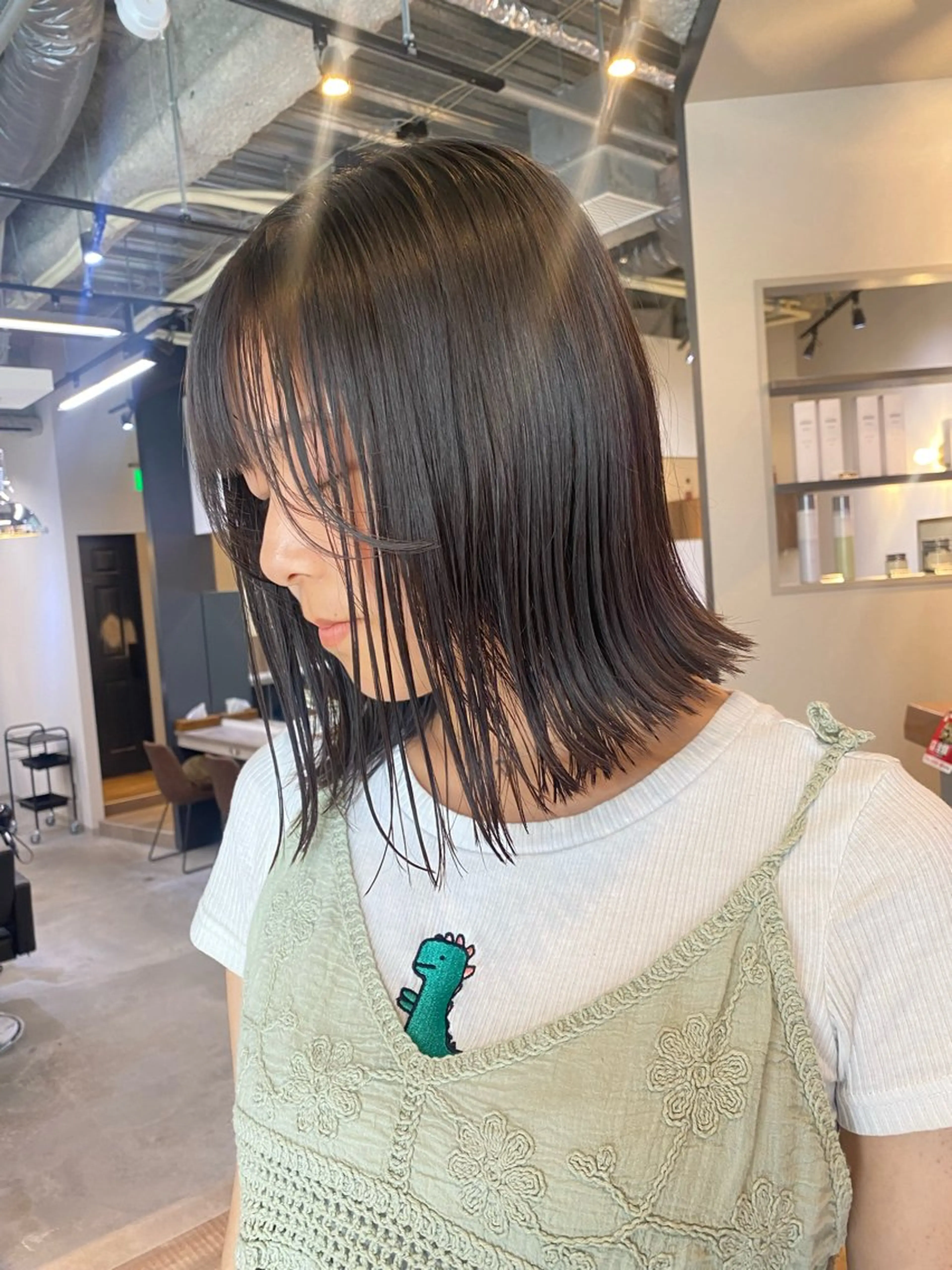 ミディアム カラー カット ヘアカラー 白髪ぼかしハイライト ／レイヤー中島啓太のヘアスタイル