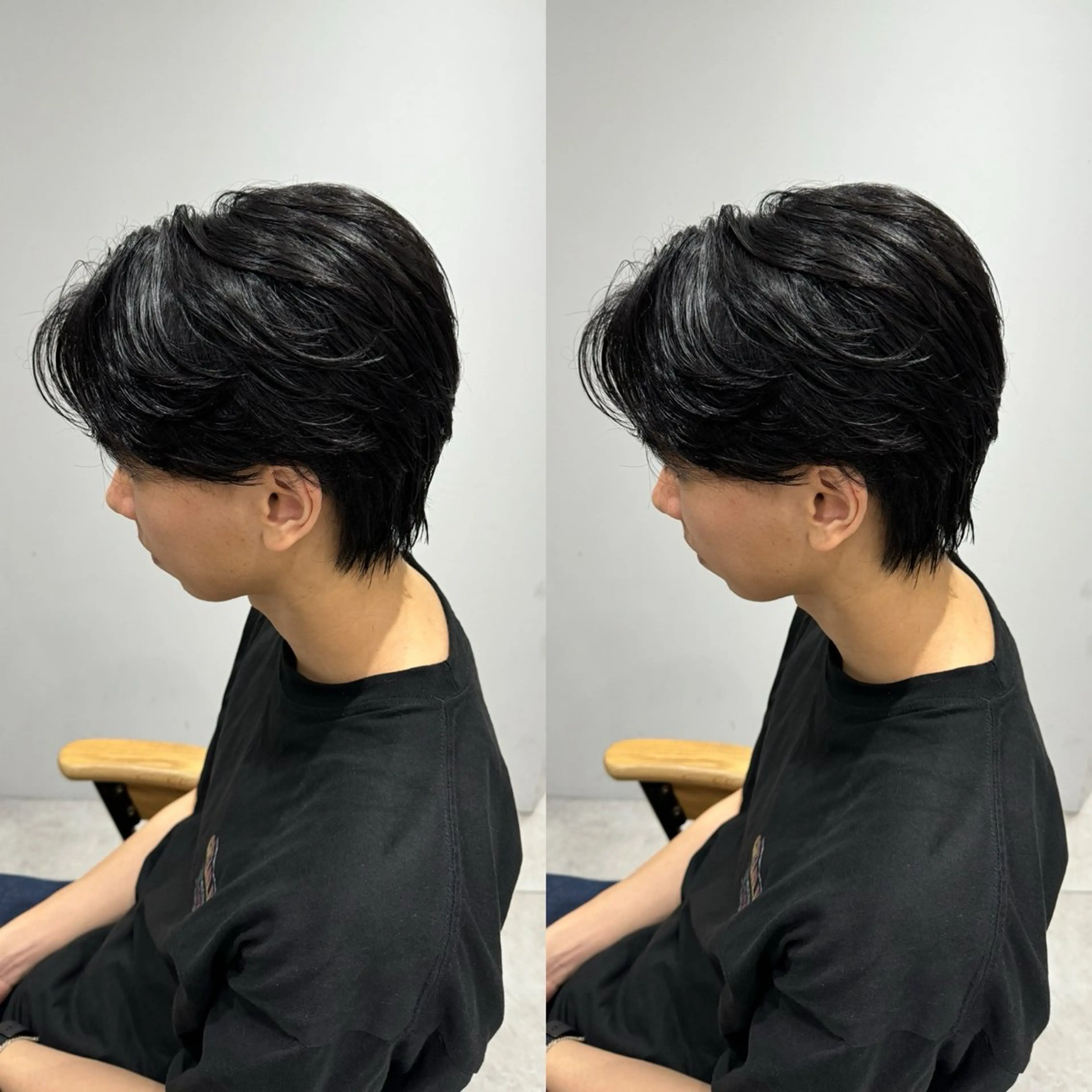 パーマ メンズ カット 縮毛矯正 センターパート ／植田のヘアスタイル