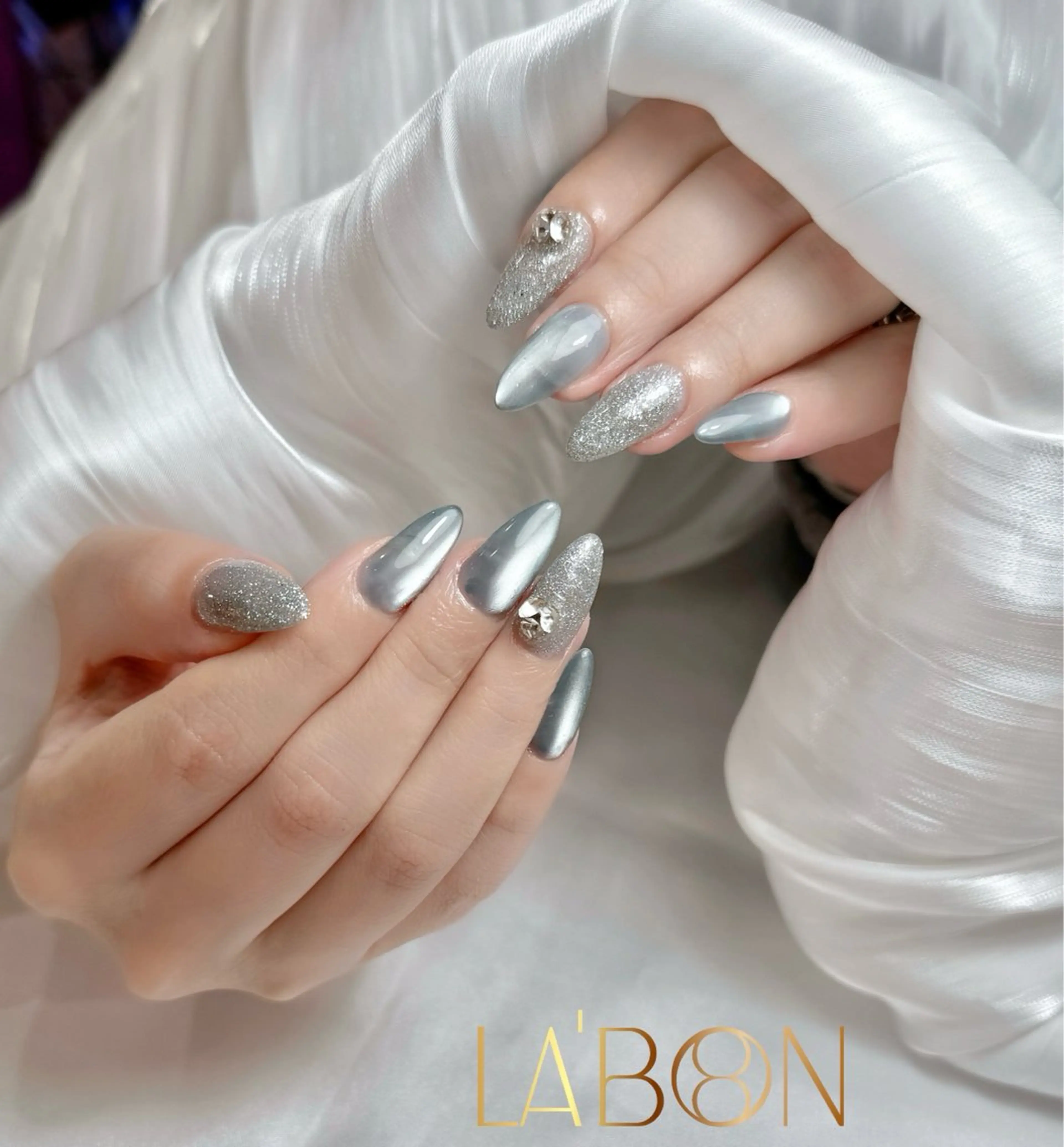 ネイル アートネイル ジェルネイル キラキラネイル 韓国ネイル ロングネイル Labon Nails Artのネイルデザイン