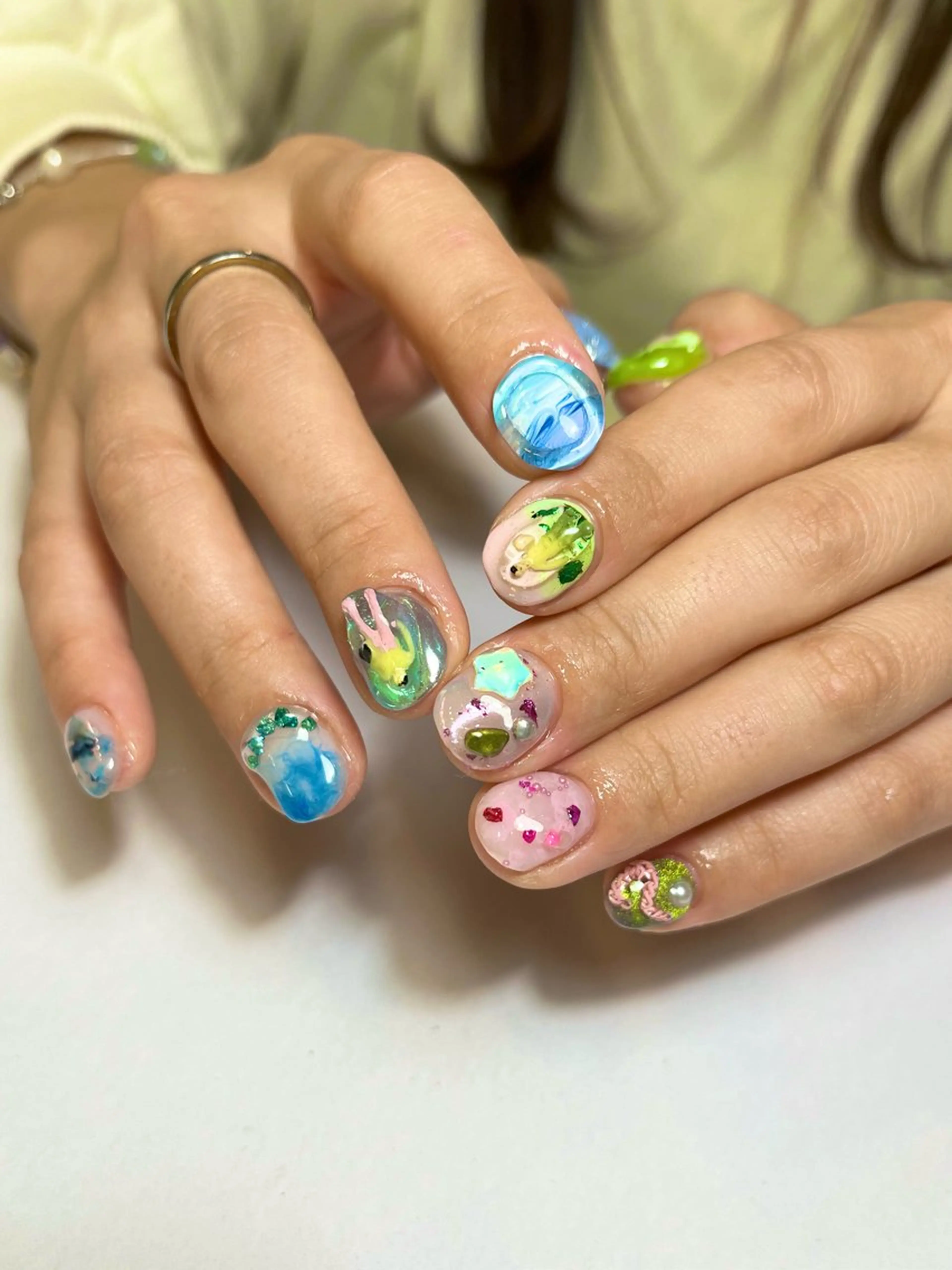 ネイル ハンドネイル ☆ -ˋˏ ⋆Oli nailෆ ̖́-のネイルデザイン