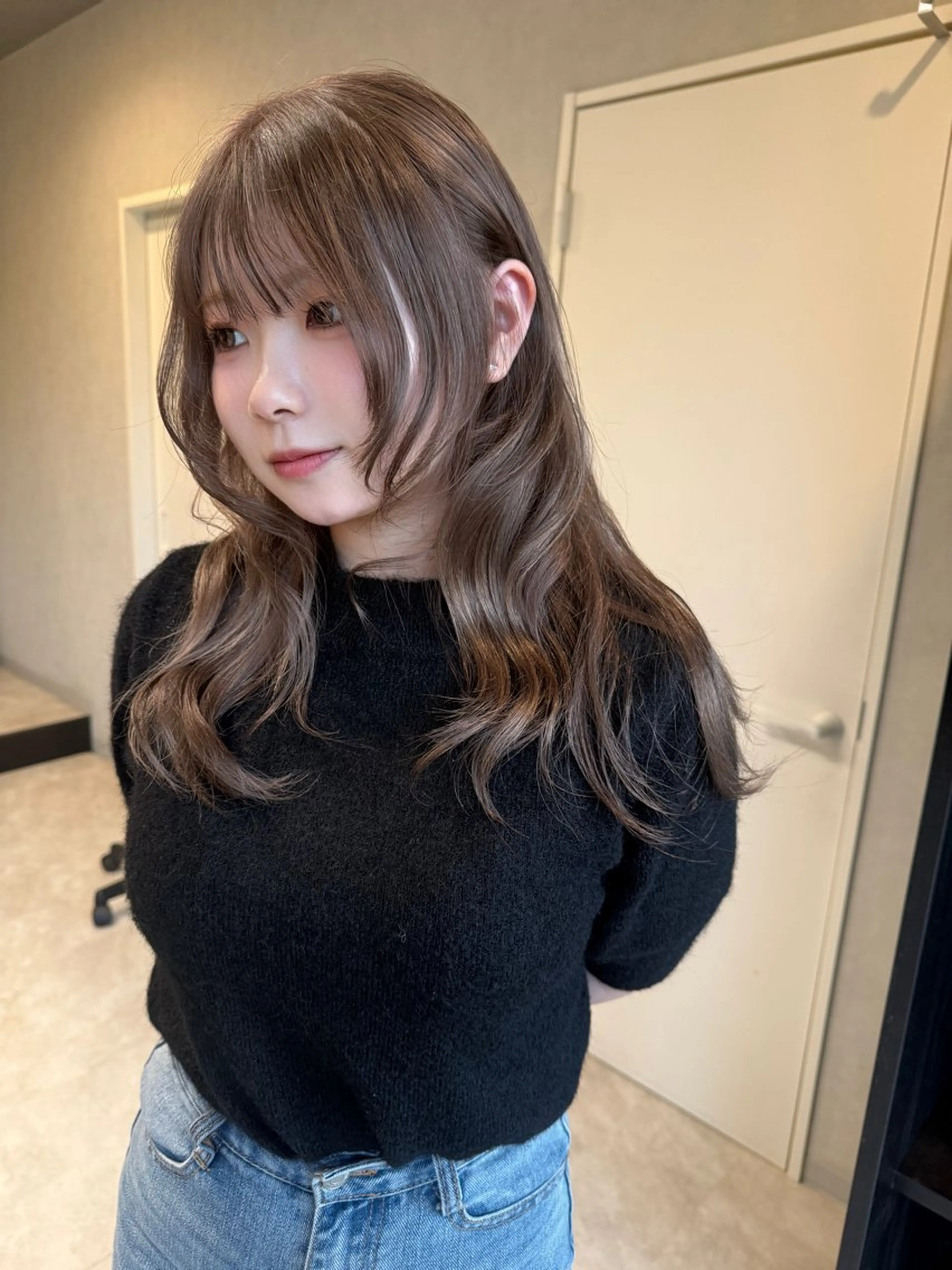 セミロング カラー グレージュ ヘアカラー 透明カラー/レイヤー misaki °＊のヘアスタイル