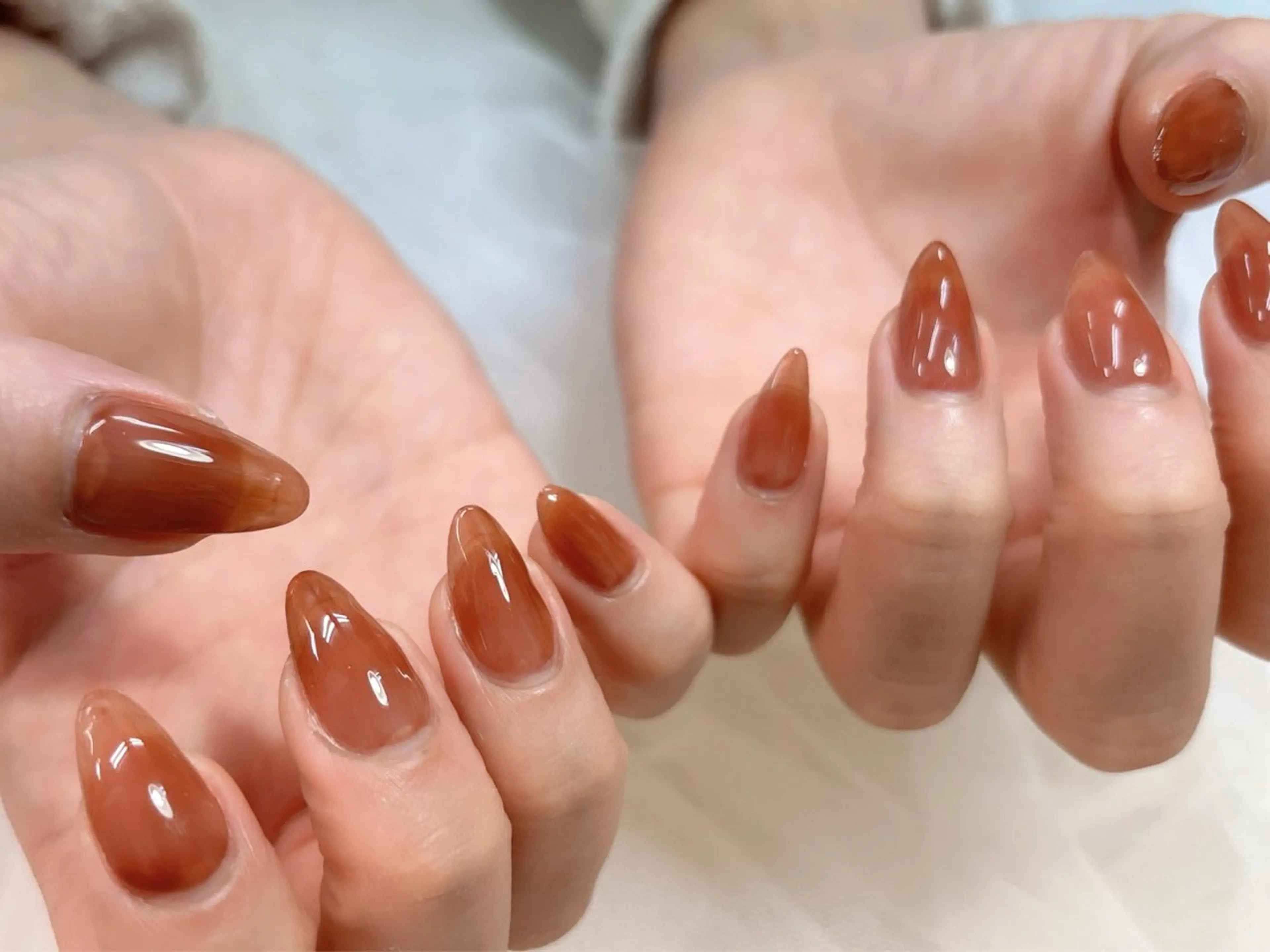 ネイル ロングネイル ニュアンスネイル オフィスネイル ワンカラーネイル シンプルネイル kaho.  /期間 限定モデル募集のネイルデザイン