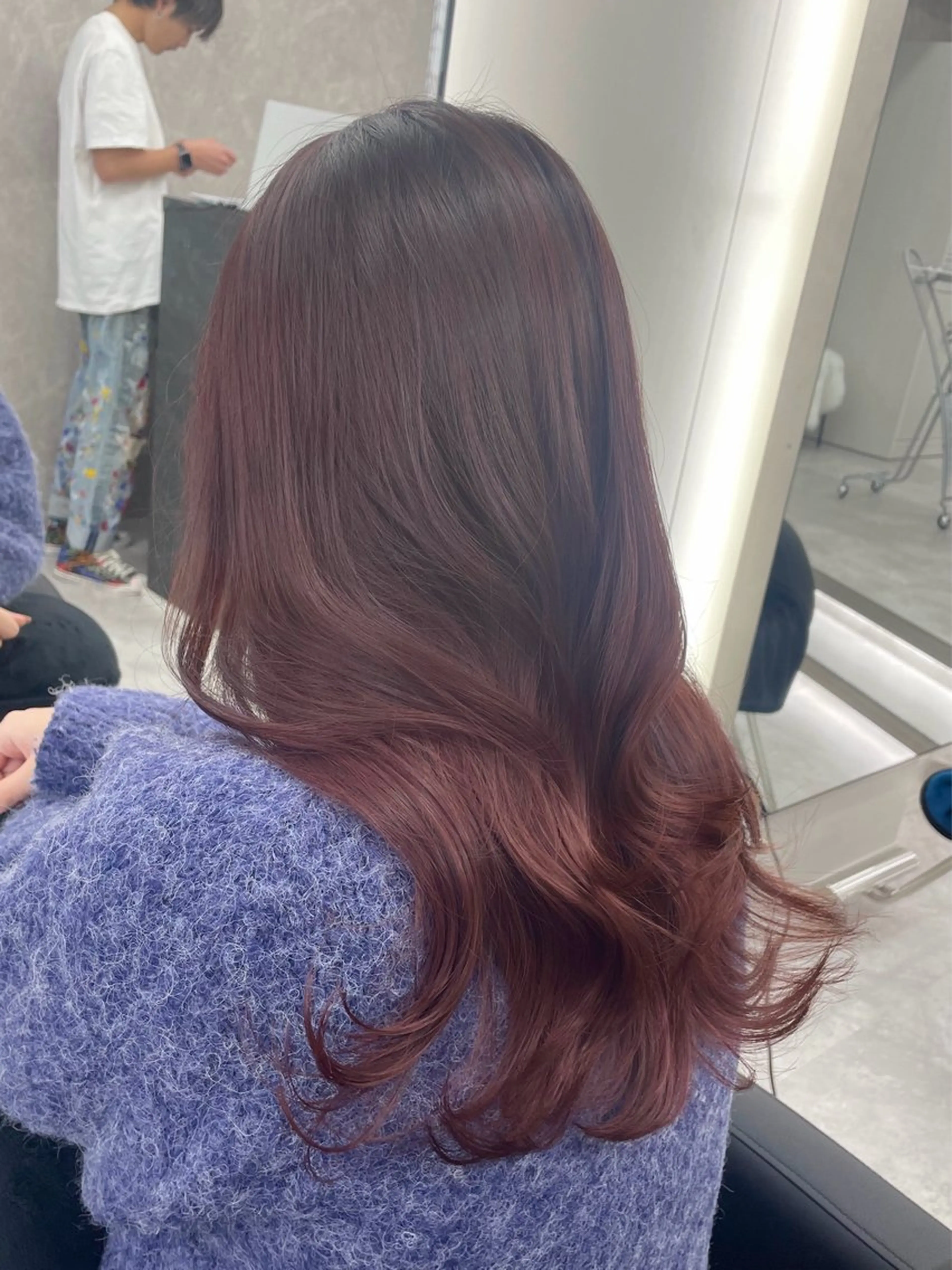 セミロング カラー 心斎橋/ブリーチなし 髪質改善/レイヤーのヘアスタイル
