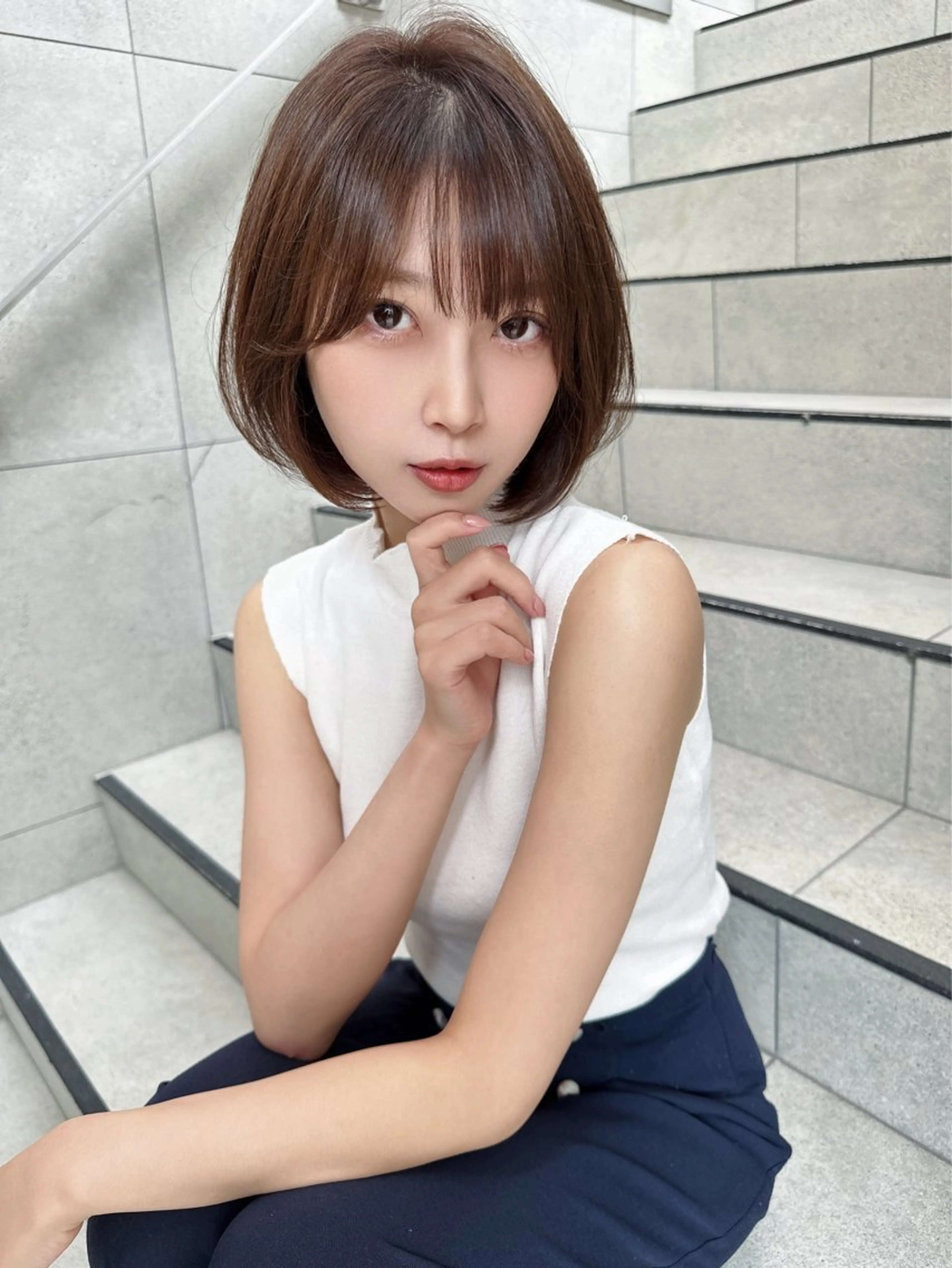 ショート カラー カット ヘアカラー トリートメント 縮毛矯正✨🫧 レイヤー川村利幸のヘアスタイル